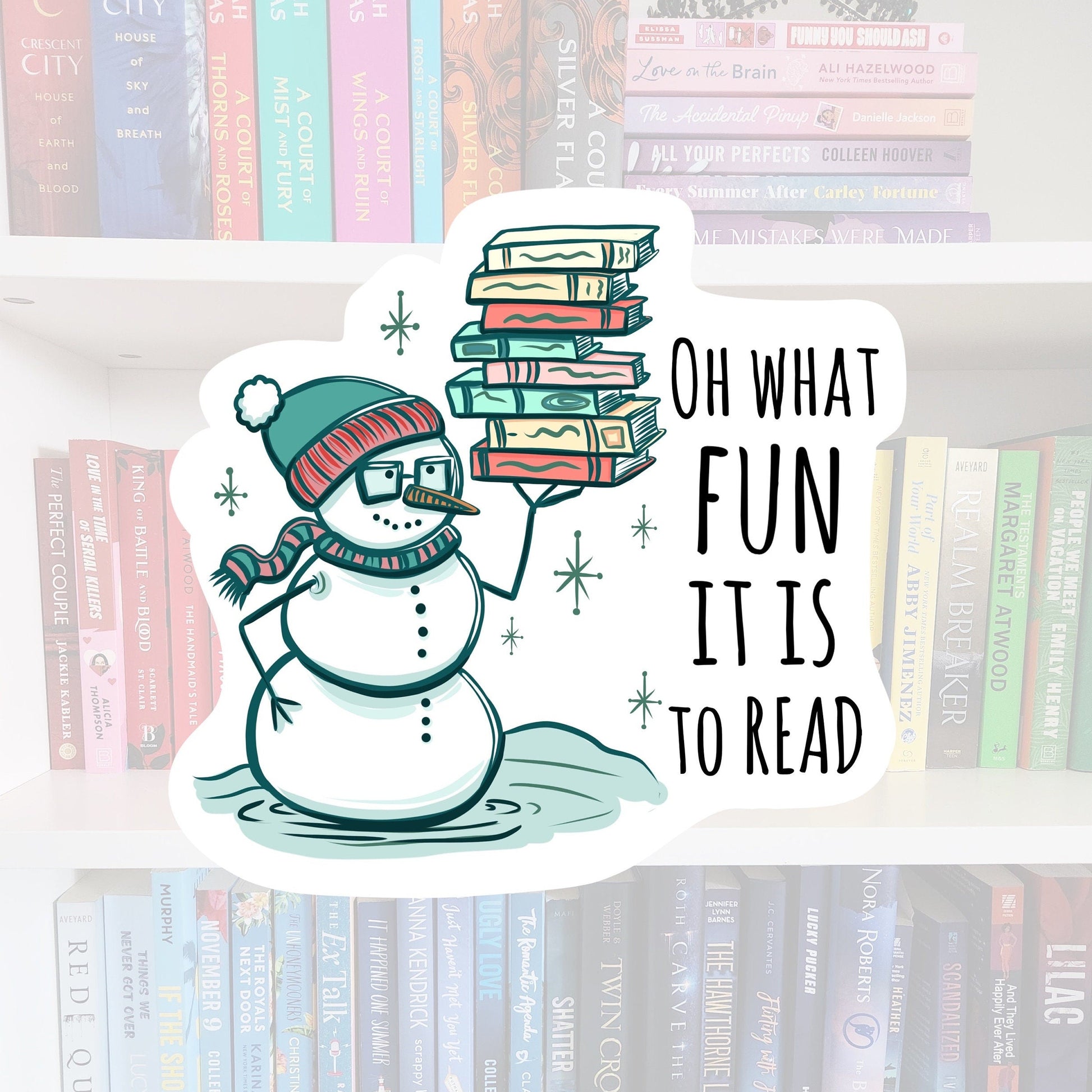 Bookish Snowman Sticker – Holiday Reader Gift
