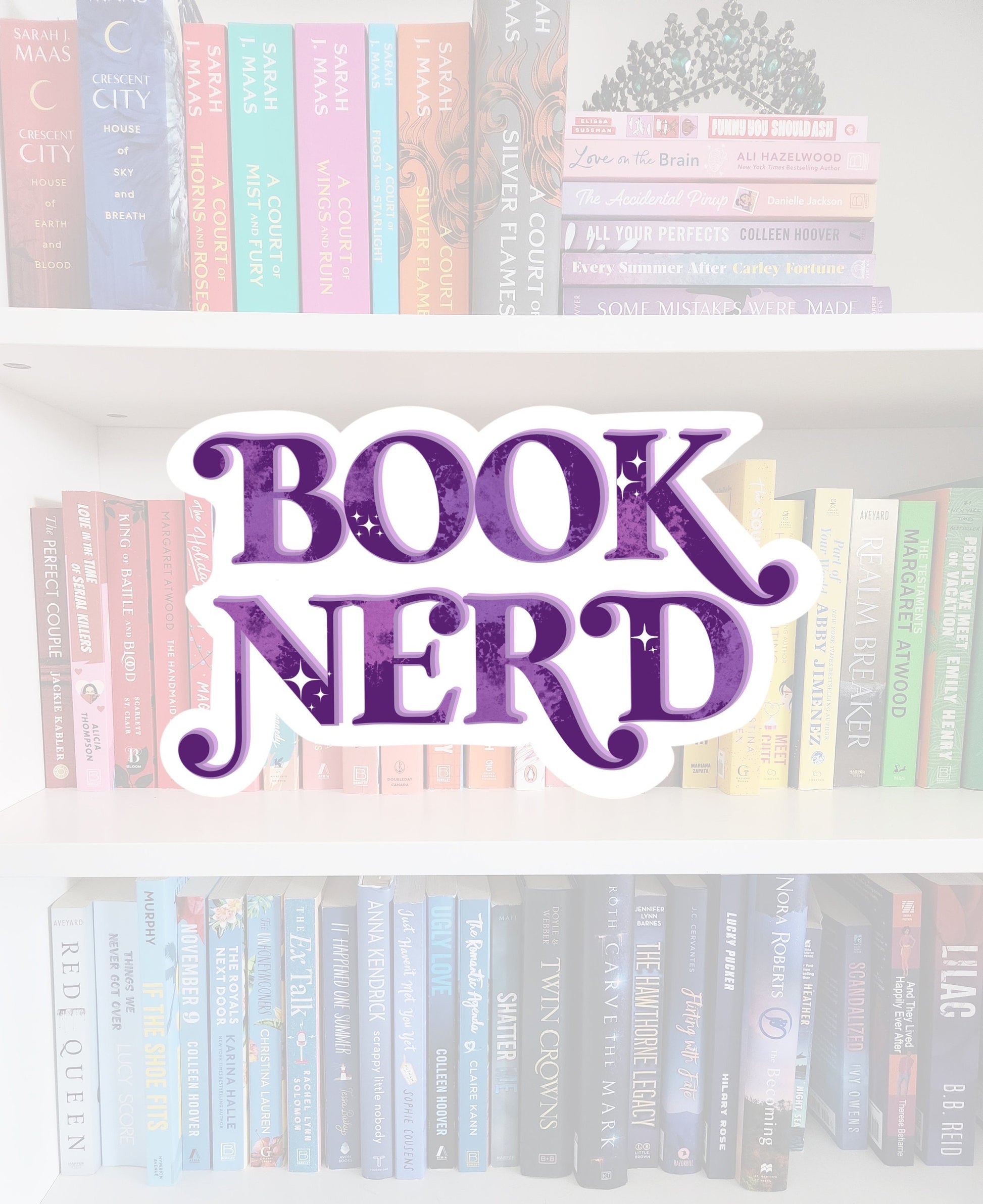 BOOK NERD - bookish stickers / booktok / book addict / whimsy / reader / water resistant | bookish gifts | nerdy