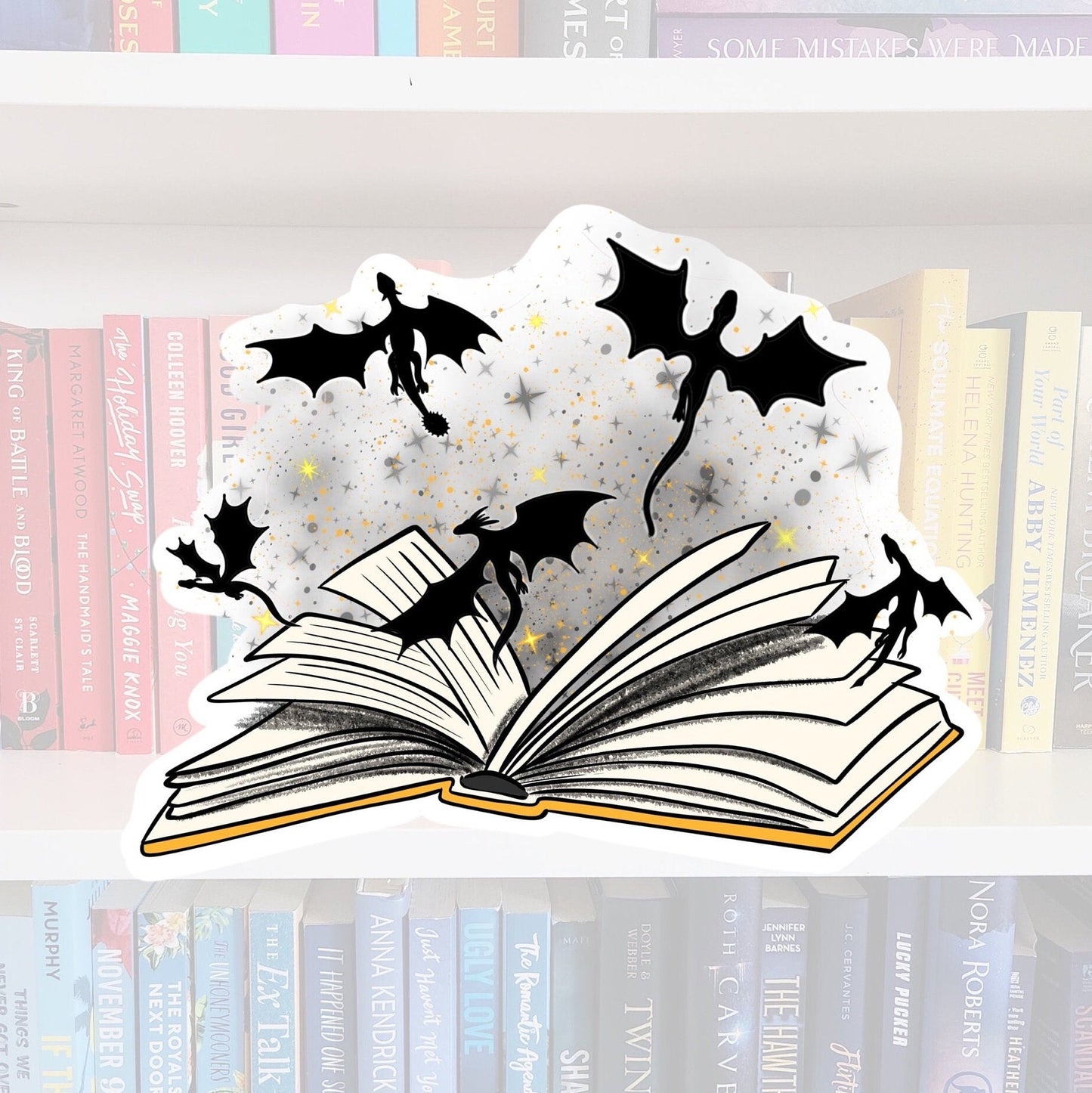 Book dragons - bookish stickers / booktok / book addict / whimsy / reader / water resistant | bookish gifts | dragon sticker