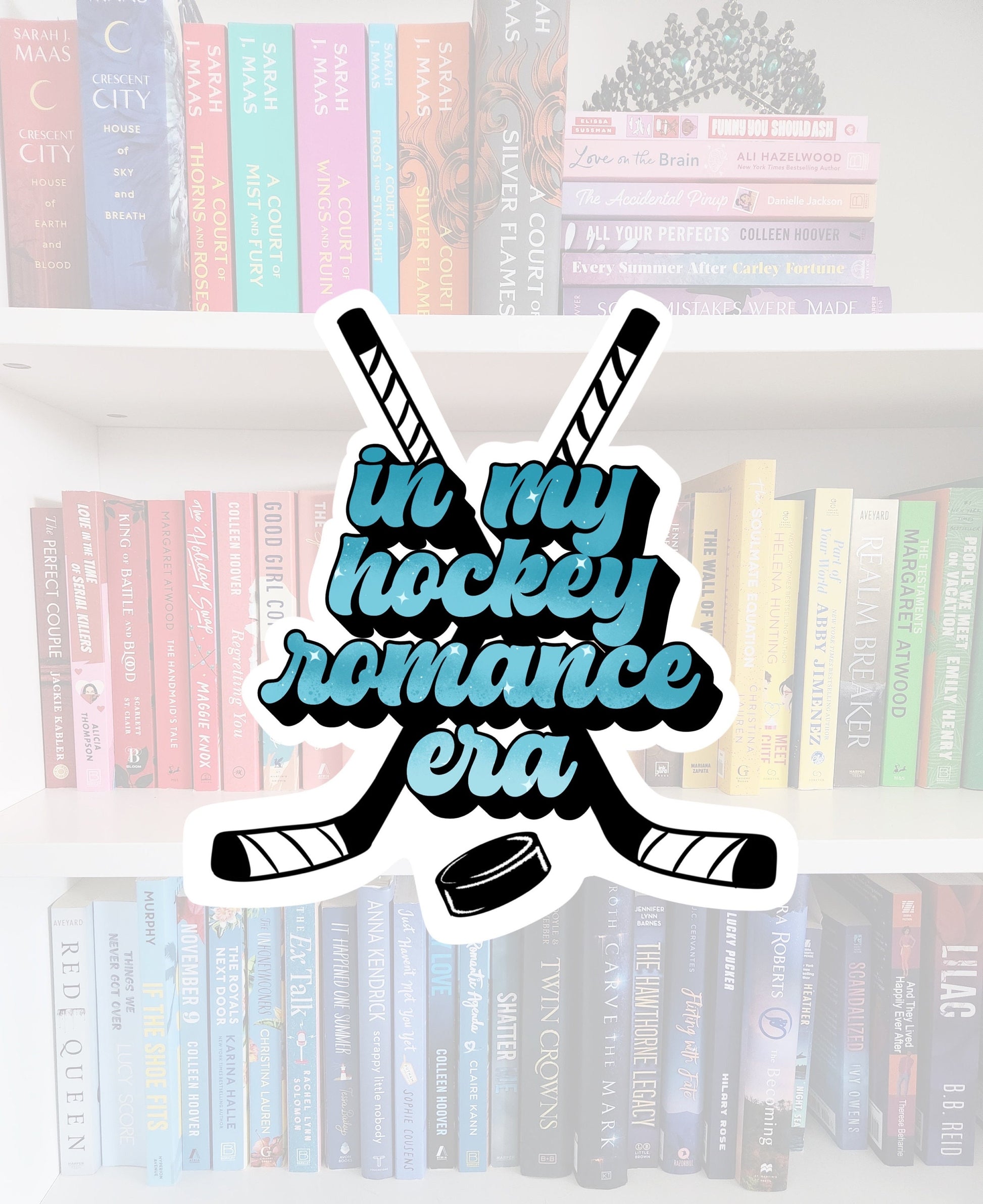 In my hockey romance era - book sticker / booktok / book addict / water resistant | bookish gifts | books | bookish | hockey stickers