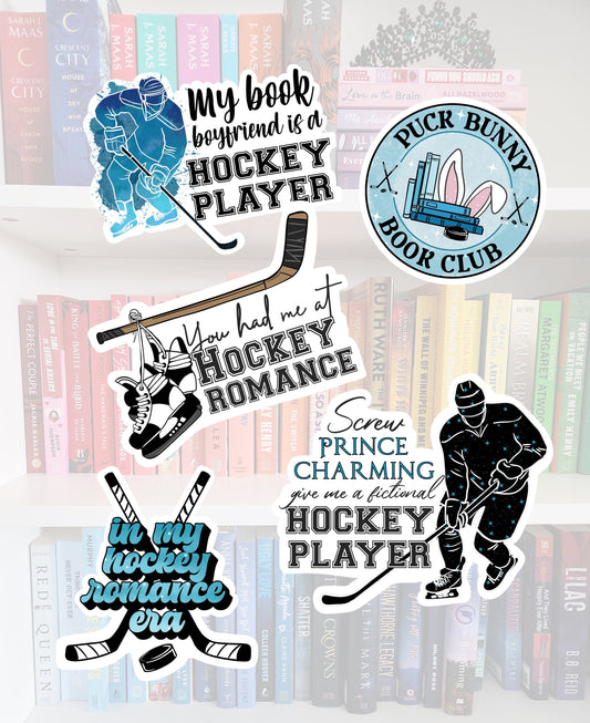Hockey Romance bookish sticker pack | booktok | book addict | water resistant | bookish gifts | books | bookish | hockey stickers