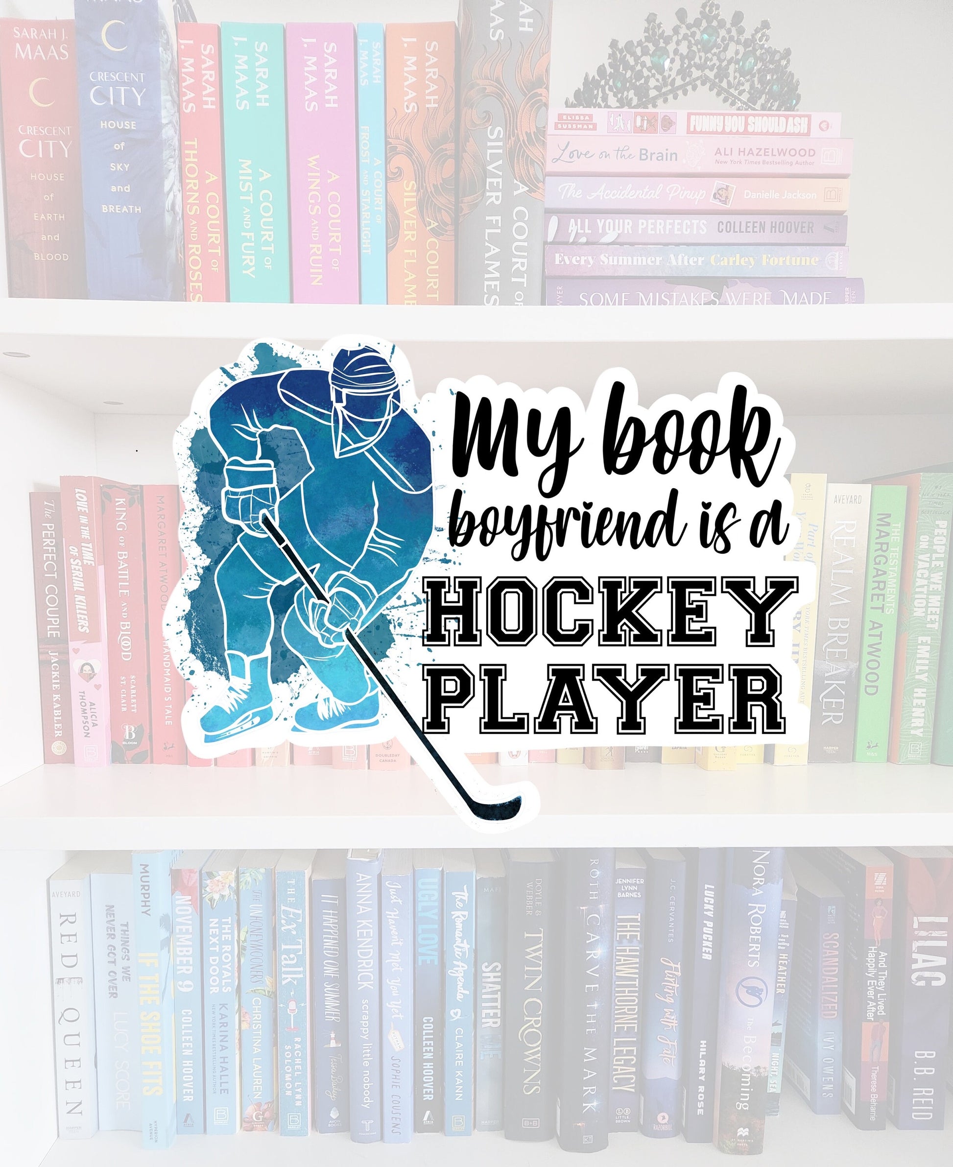 Hockey player book boyfriend - book sticker / booktok / book addict / water resistant | bookish gifts | books | bookish