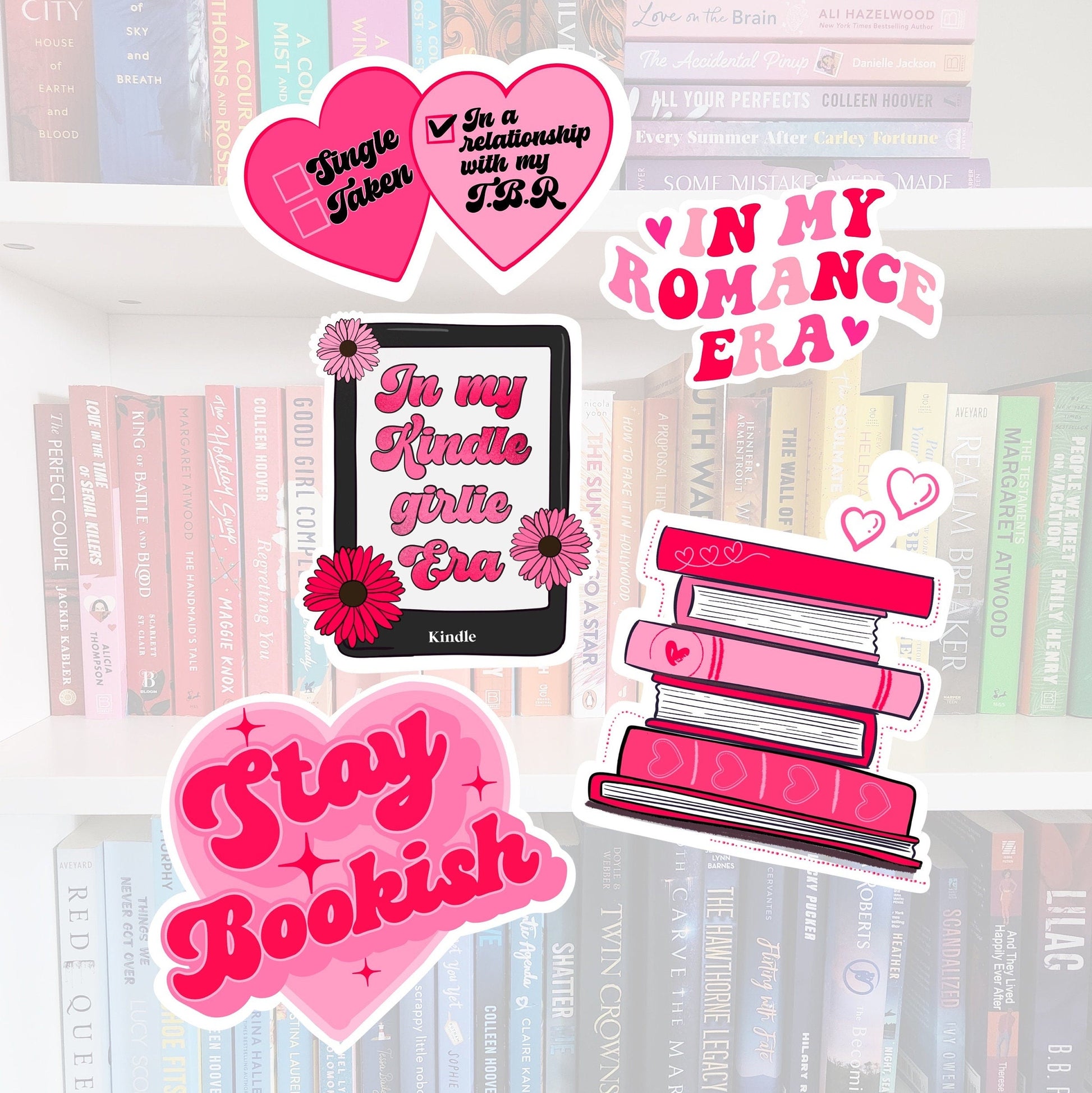 Bookish Valentine Kindle Sticker pack - book addict / books | bookish gifts / chapters | bookish merch | booktok | bookstagram