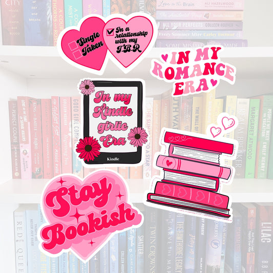 Bookish Valentine Kindle Sticker pack - book addict / books | bookish gifts / chapters | bookish merch | booktok | bookstagram