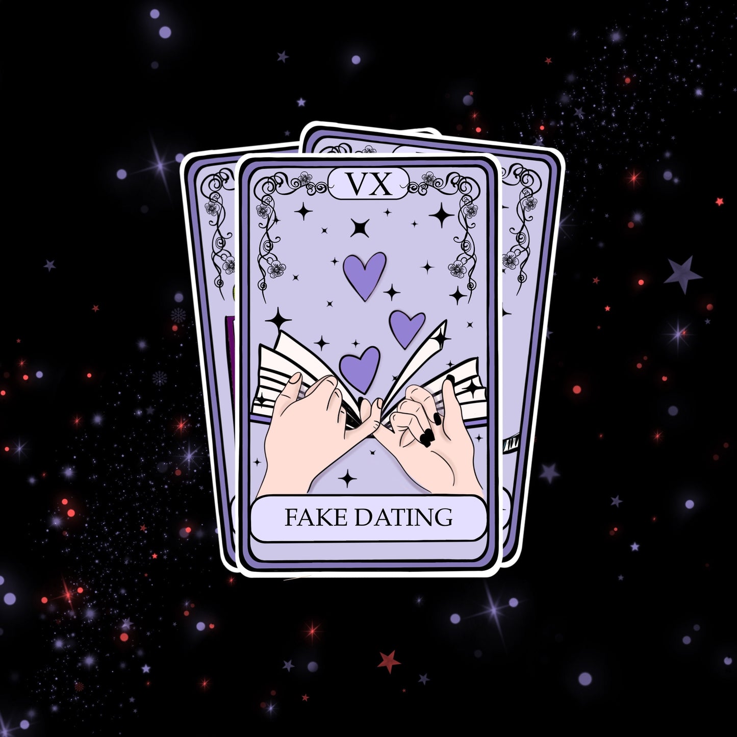 Fake Dating | tarot card - bookish sticker / booktok / book addict / whimsy / reader / water resistant | bookish gifts