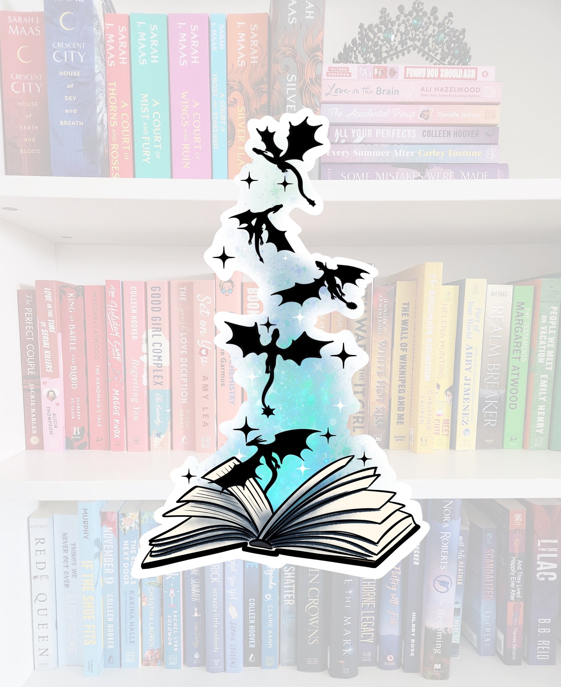 Book dragons - bookish stickers / booktok / book addict / whimsy / reader / water resistant | bookish gifts | dragon sticker