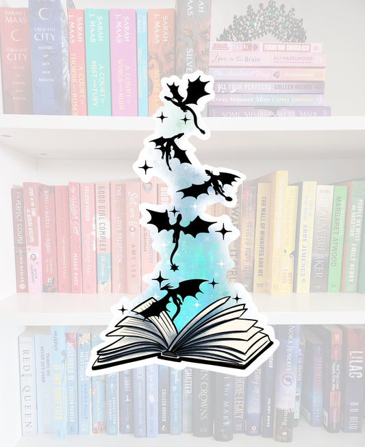 Book dragons - bookish stickers / booktok / book addict / whimsy / reader / water resistant | bookish gifts | dragon sticker