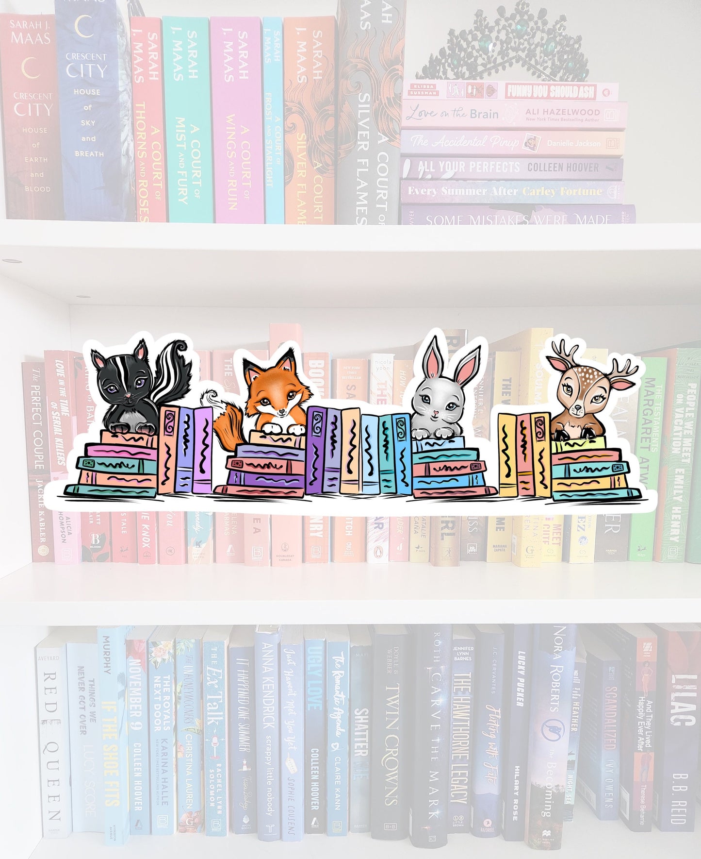 Bookish woodland animals - sticker | booktok | book addict | bookish gifts | chapters | bookish merch | booktok | bookstagram