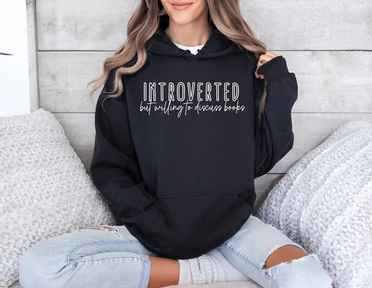 Introverted Reader Hoodie | Bookish Gift, Book Lover Sweater