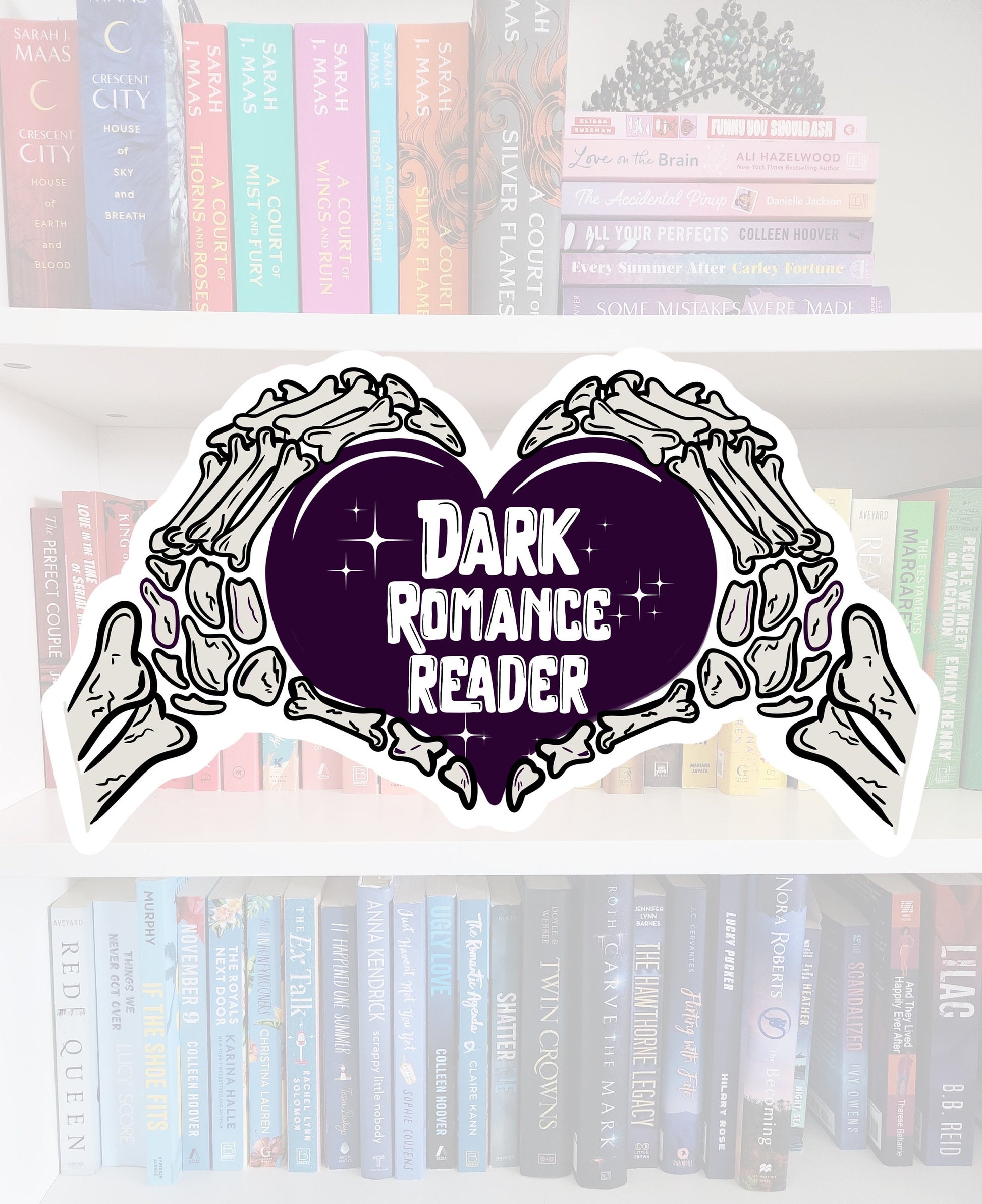 Dark Romance Reader - bookish sticker / booktok / book addict / books / reader / water resistant | bookish gifts | dark romance | skeleton
