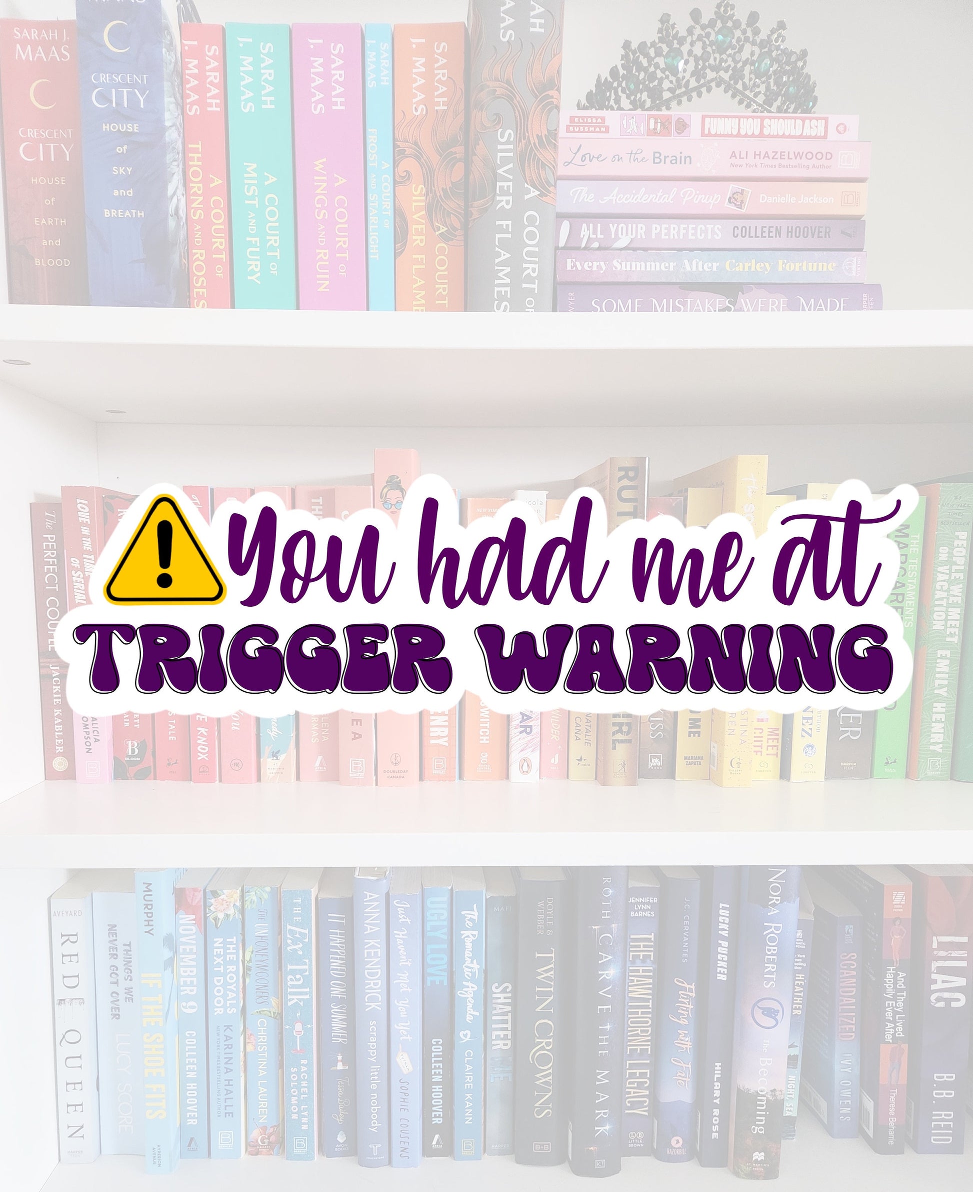 You had me at trigger warning sticker / booktok / book addict / books / reader / water resistant | bookish gifts | dark romance | skeleton