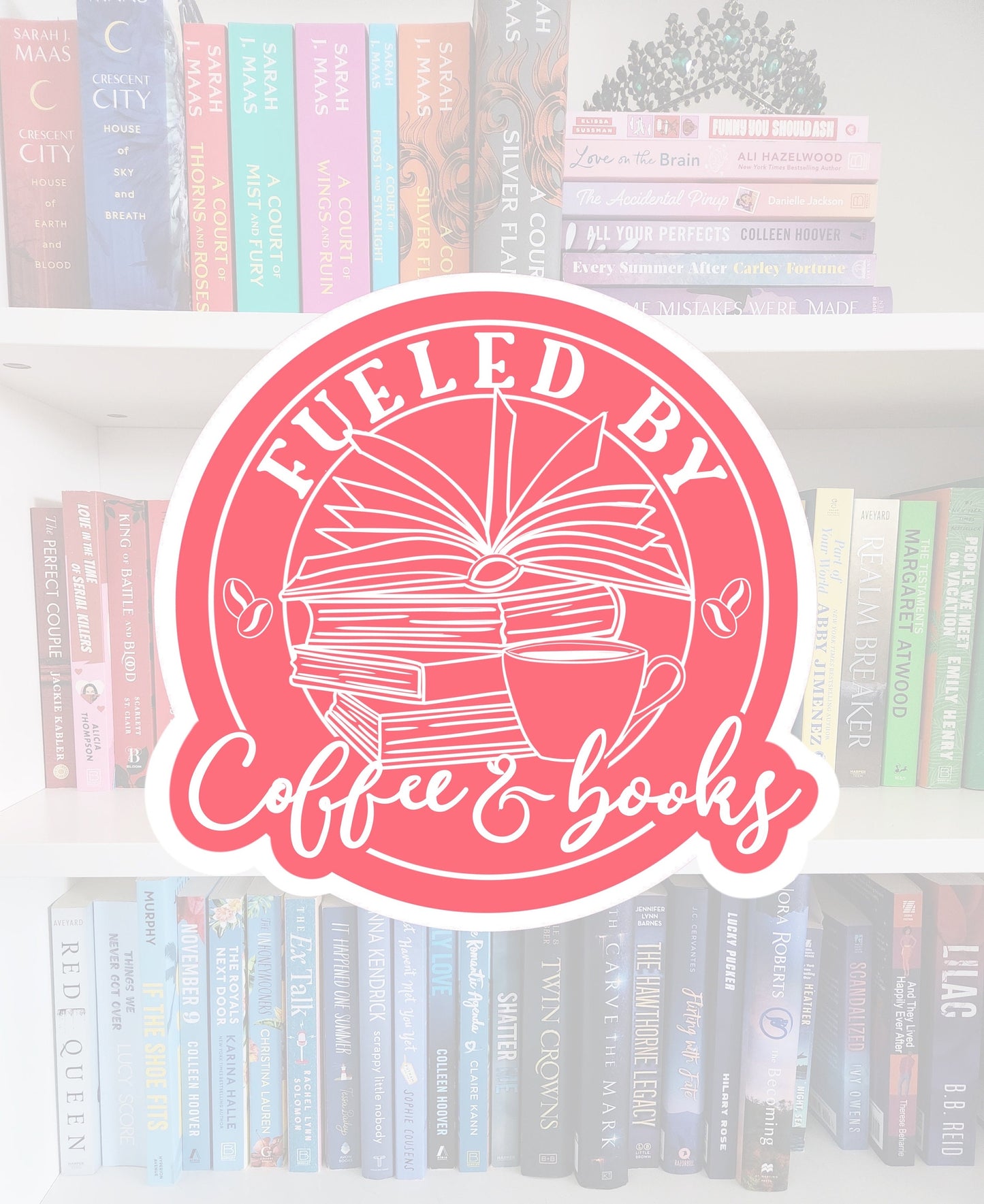 Fueled by Coffee & Books - bookish stickers / booktok / book addict / whimsy / reader / water resistant | bookish gifts