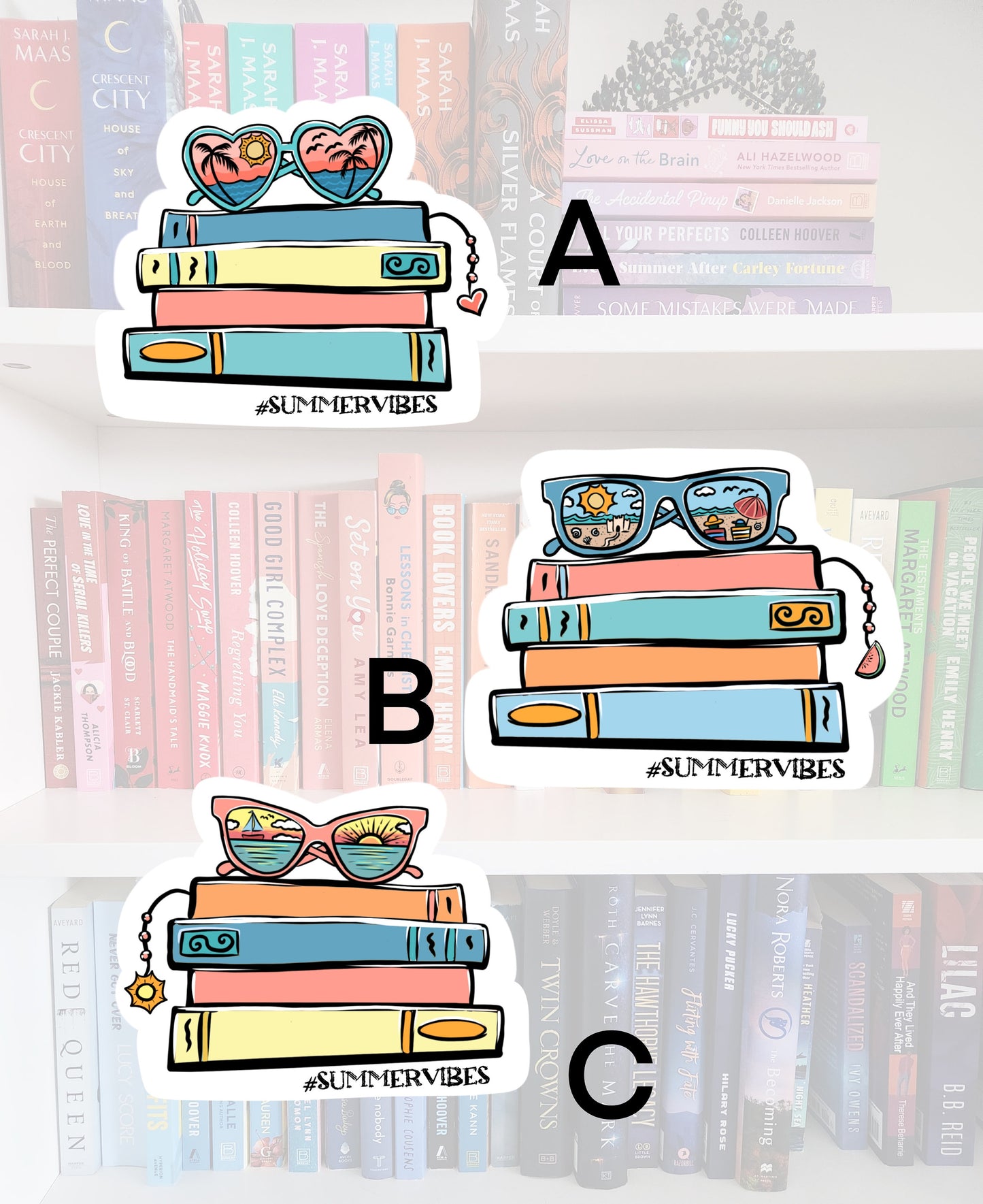 Summervibes sunglasses - sticker | booktok | book addict / books | bookish gifts | bookish merch | bookstagram