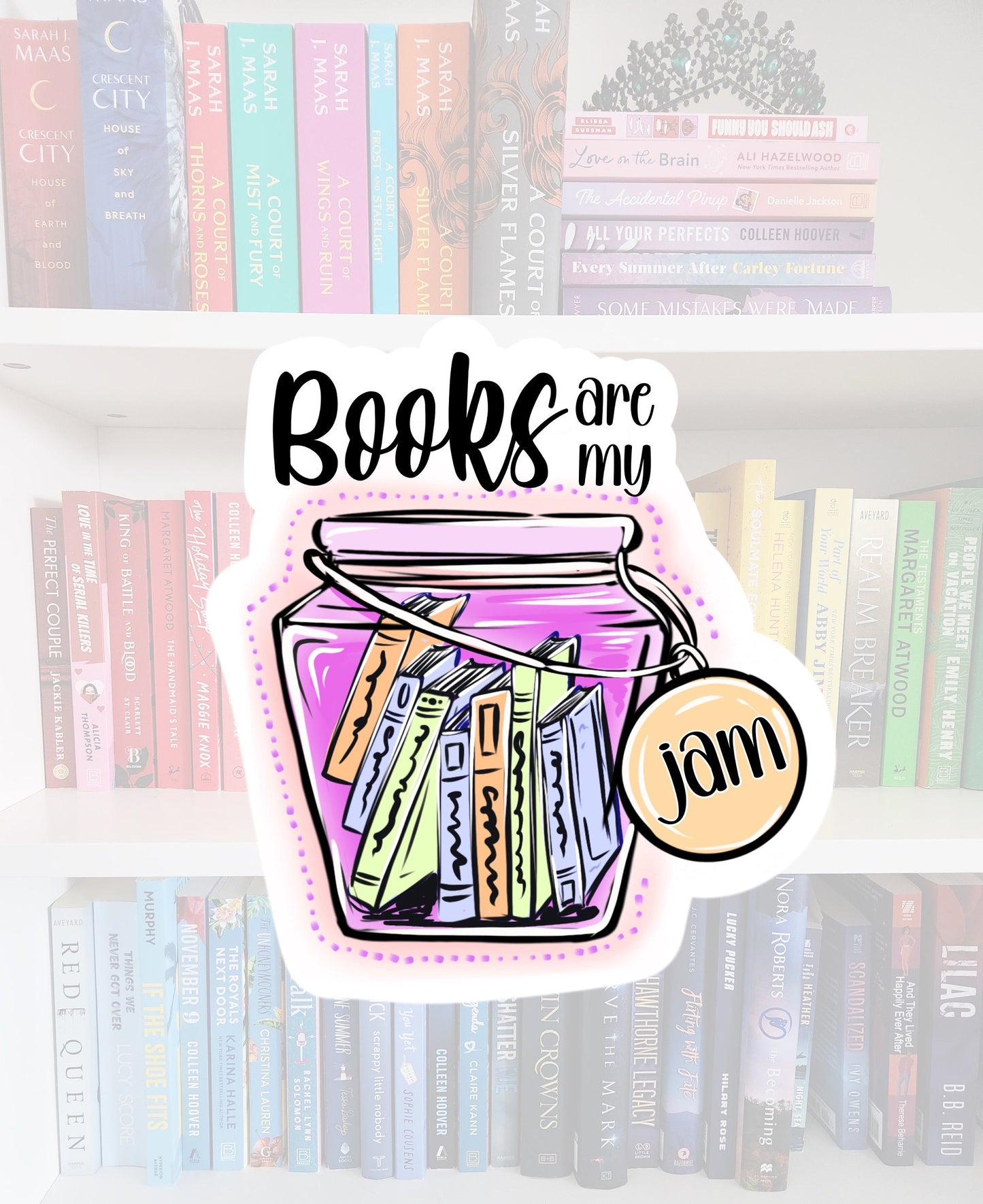 Books are my jam | bookish gifts | book addict | jam jar | bookish stickers | laptop sticker | booktok | water resistant | kindle stickers
