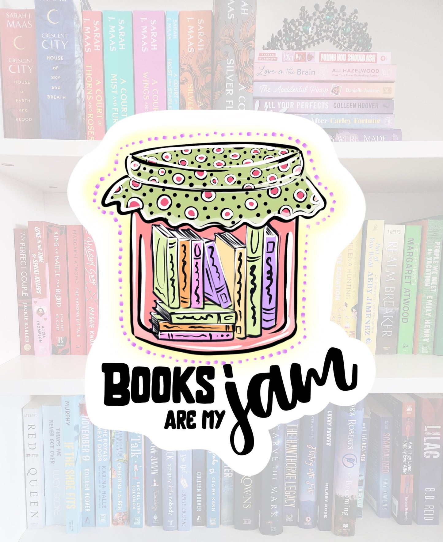 Books are my jam | bookish gifts | book addict | jam jar | bookish stickers | laptop sticker | booktok | water resistant | kindle stickers