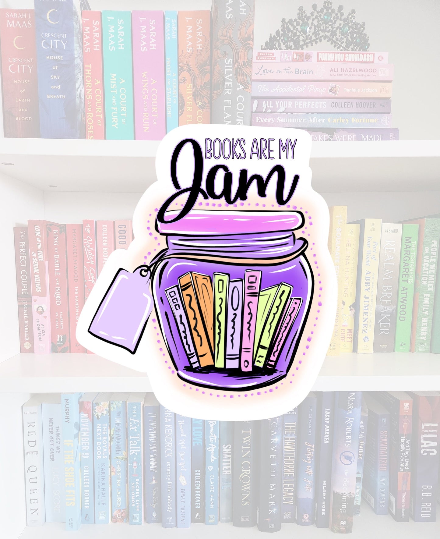 Books are my jam | bookish gifts | book addict | jam jar | bookish stickers | laptop sticker | booktok | water resistant | kindle stickers