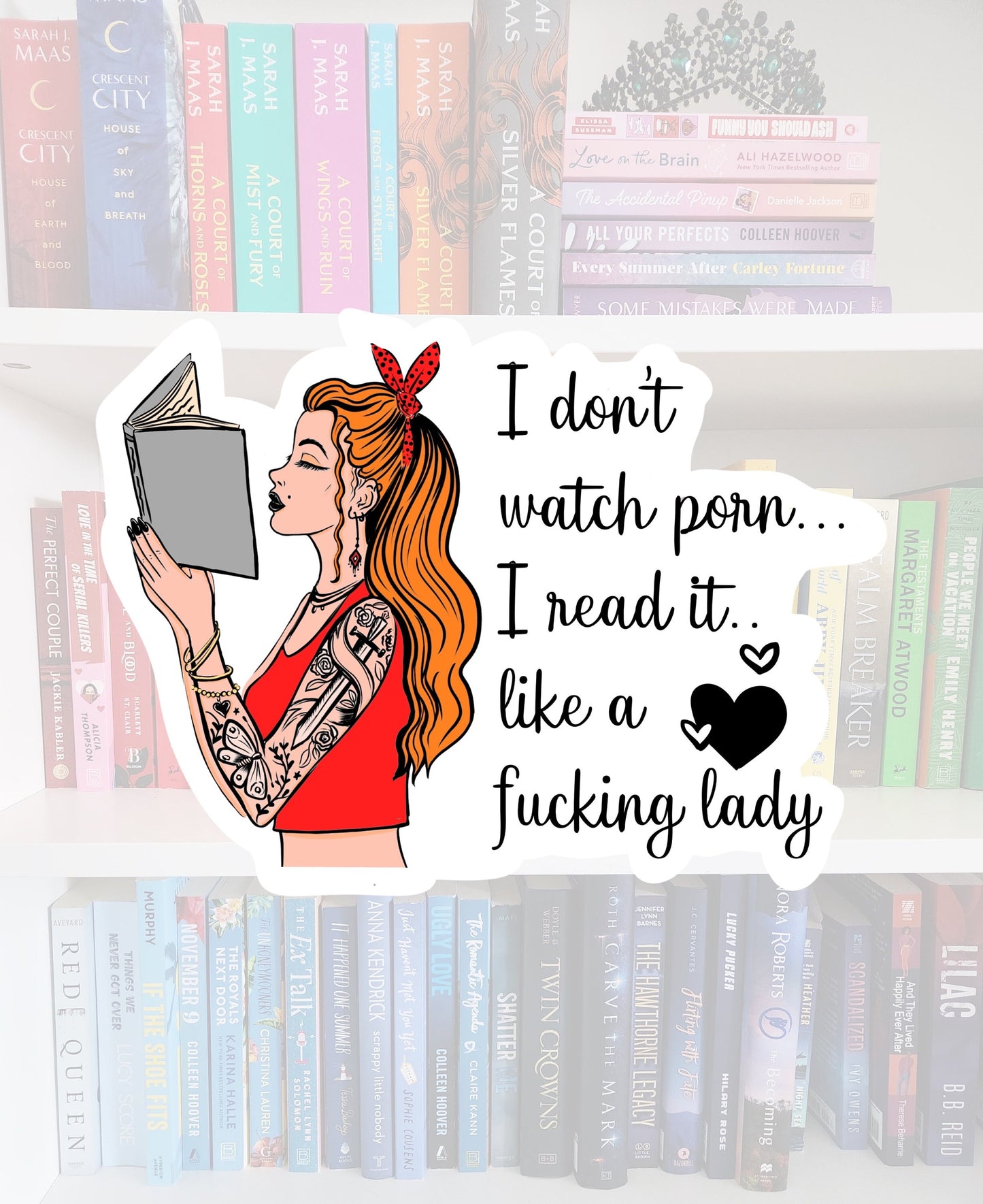 I don’t watch porn, I read it | bookish gifts | bookish stickers | laptop sticker | booktok | water resistant | kindle stickers