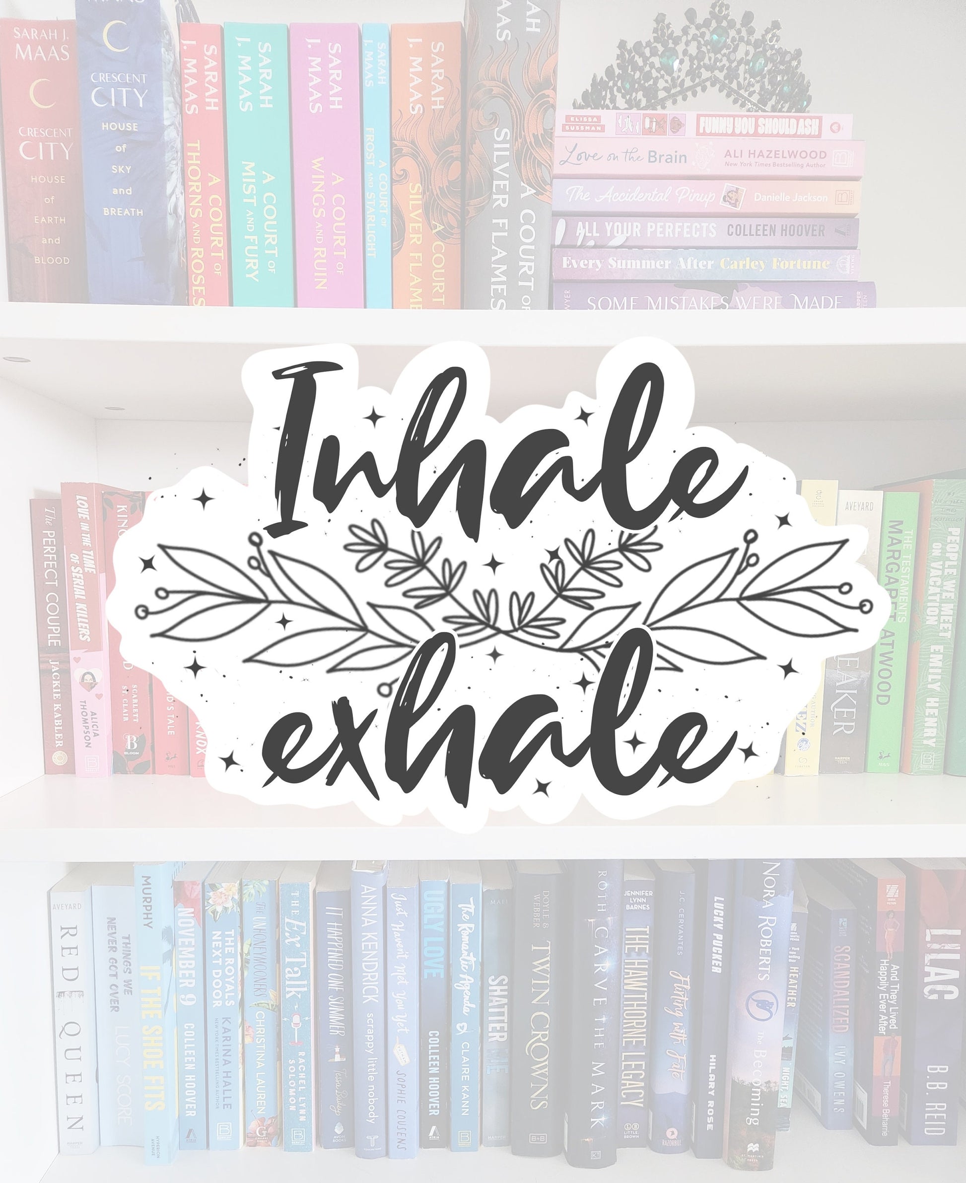 Inhale, exhale - vinyl sticker | water resistant | mental health | awareness | health | stickers | kindle stickers | laptop | tablet