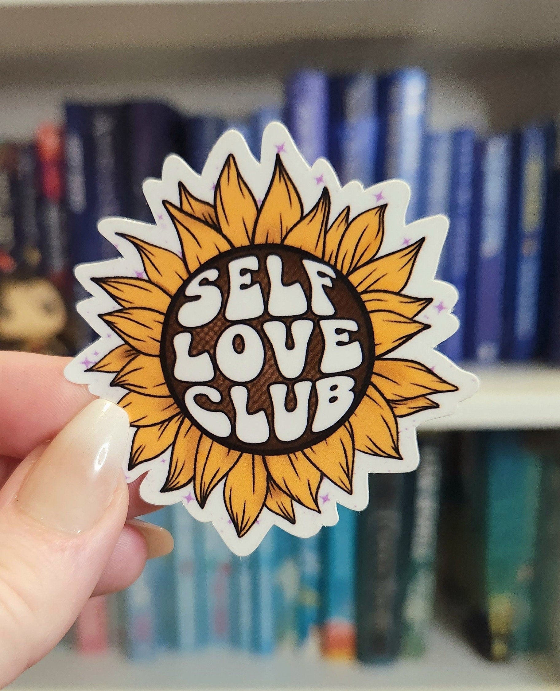 Self Love Club - vinyl sticker | water resistant | mental health | awareness | health | stickers | sunflower