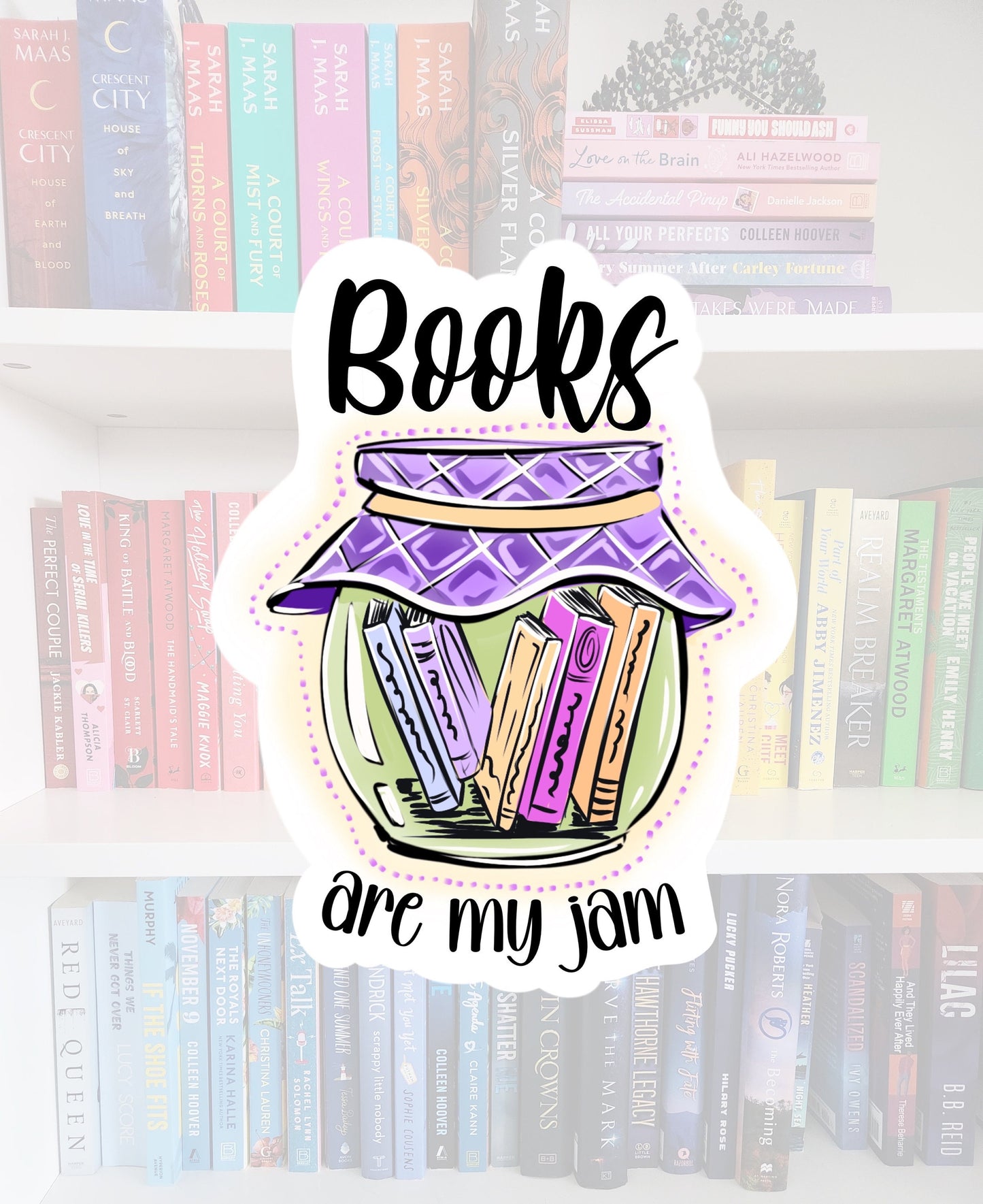 Books are my jam | bookish gifts | book addict | jam jar | bookish stickers | laptop sticker | booktok | water resistant | kindle stickers