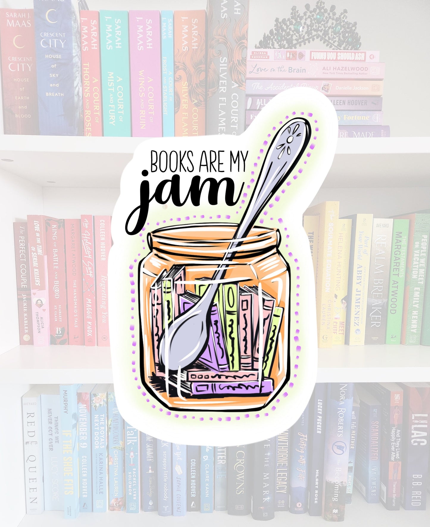 Books are my jam | bookish gifts | book addict | jam jar | bookish stickers | laptop sticker | booktok | water resistant | kindle stickers