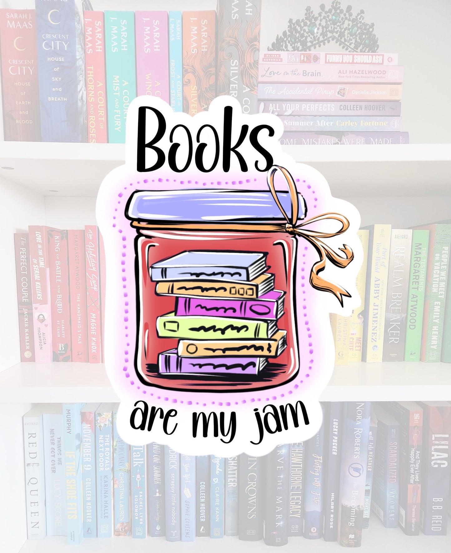 Books are my jam | bookish gifts | book addict | jam jar | bookish stickers | laptop sticker | booktok | water resistant | kindle stickers