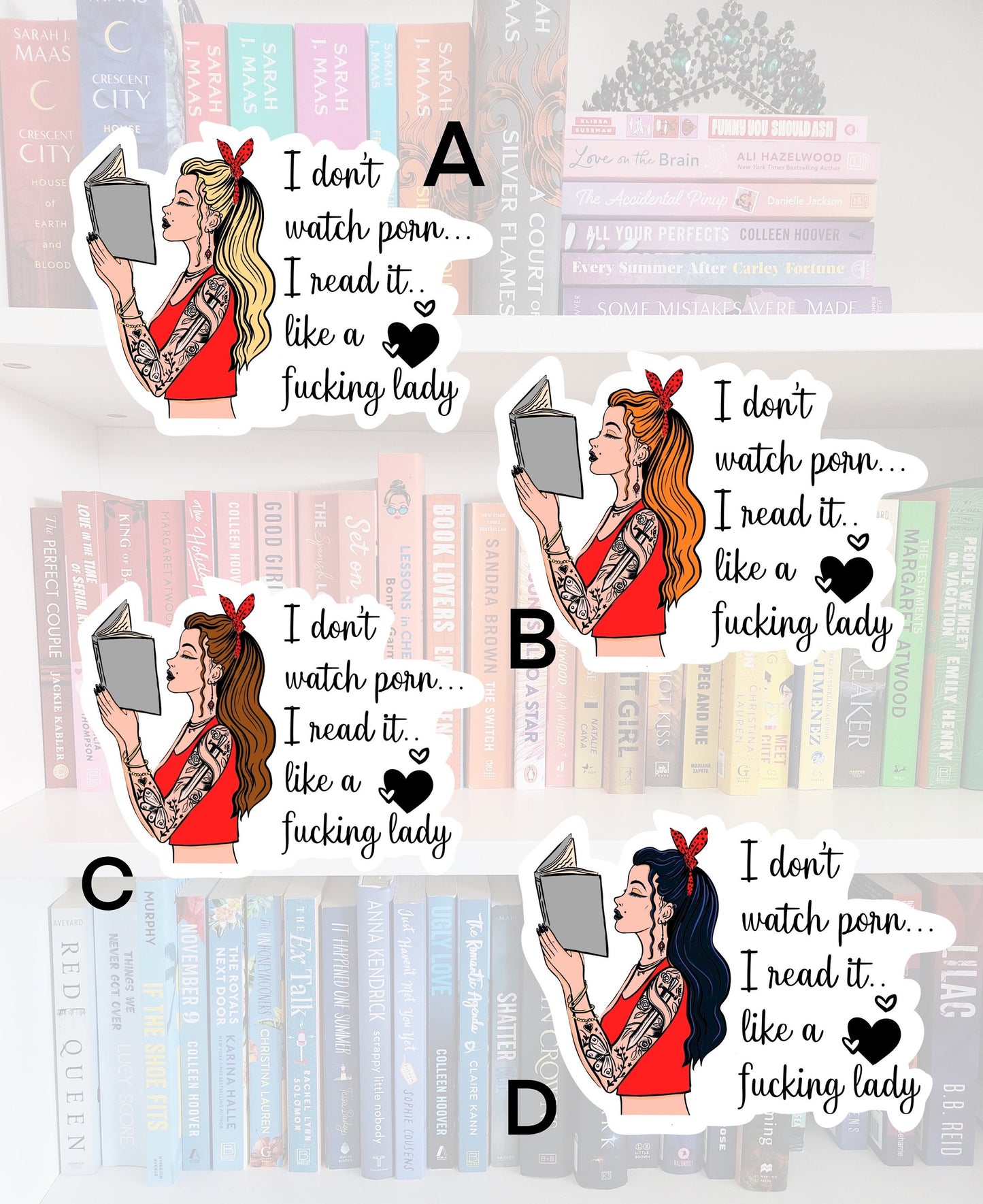 I don’t watch porn, I read it | bookish gifts | bookish stickers | laptop sticker | booktok | water resistant | kindle stickers