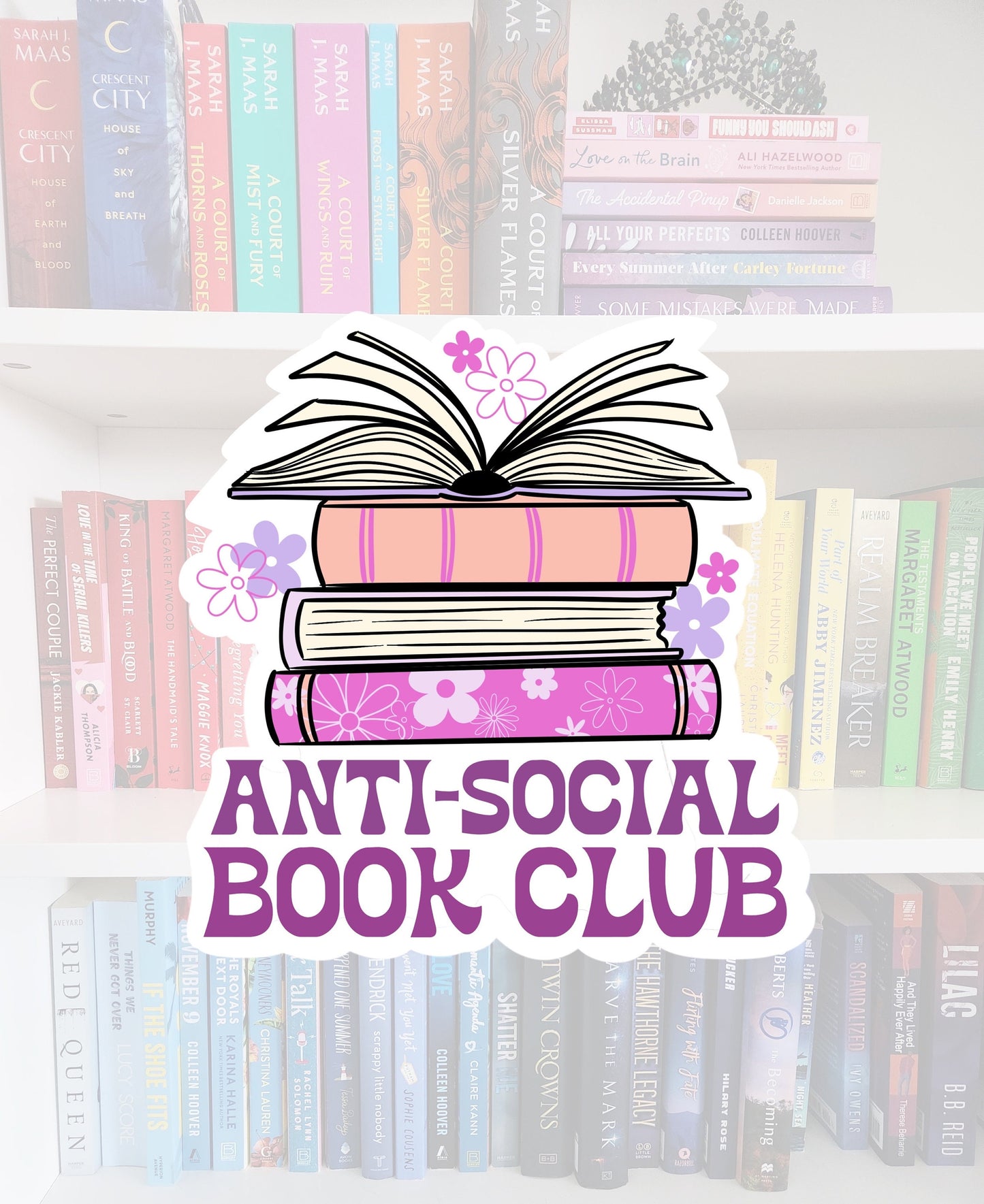 Anti-social book club - bookish stickers / booktok / e-reader / reader / water resistant | bookish gifts | kindle stickers | laptop sticker