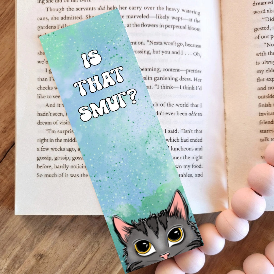 Is that smut? - cat Bookmark | bookish | smut | booktok | bookish gifts | bookish merch | books | gifts | funny | reader | spicy | lips