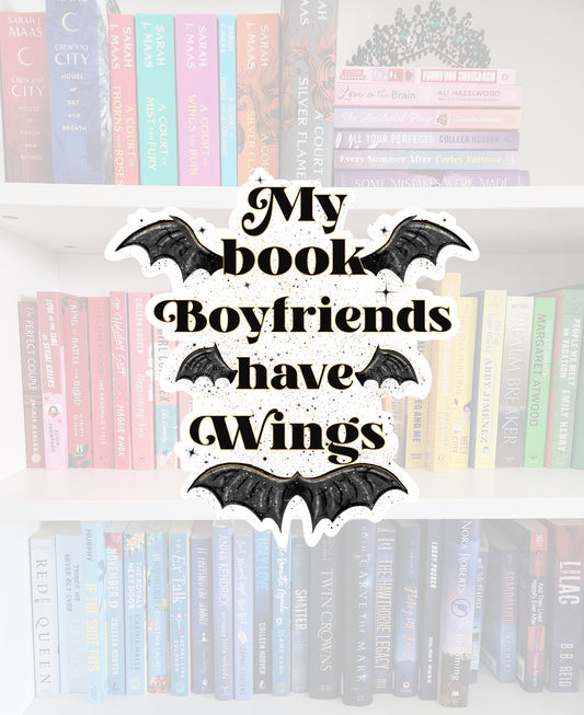 My Book Boyfriends have wings- bookish stickers / booktok / book addict / whimsy / reader / water resistant | bookish gifts