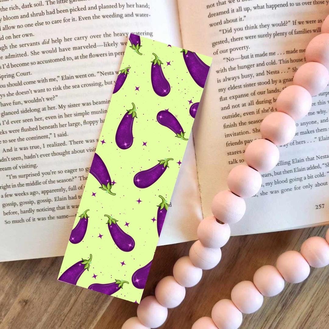 Eggplant bookmark | bookmarks | bookish gifts | book merch | book accessories | reader | booktok | book addict | emoji | page holder