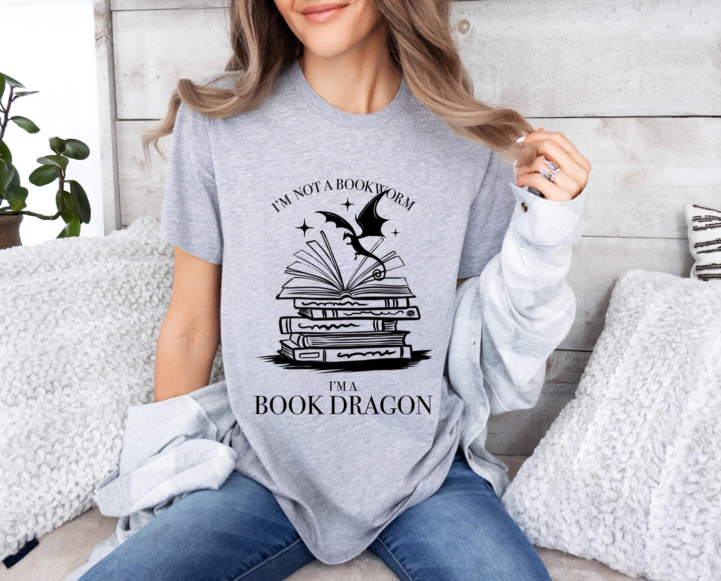 Book Dragon T-shirt, Bookish Tee, Dragon T-shirt, Reading Shirt, Book Addict T-shirt, Fantasy shirt