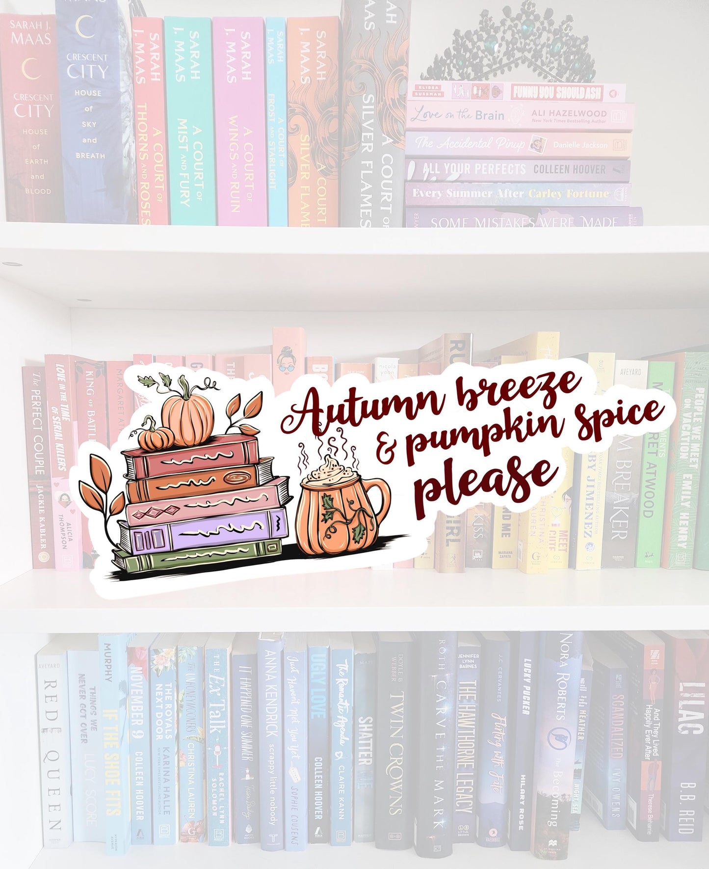 Autumn breeze & pumpkin spice please - spooky season stickers / booktok / book addict / whimsy / reader / water resistant | bookish gifts