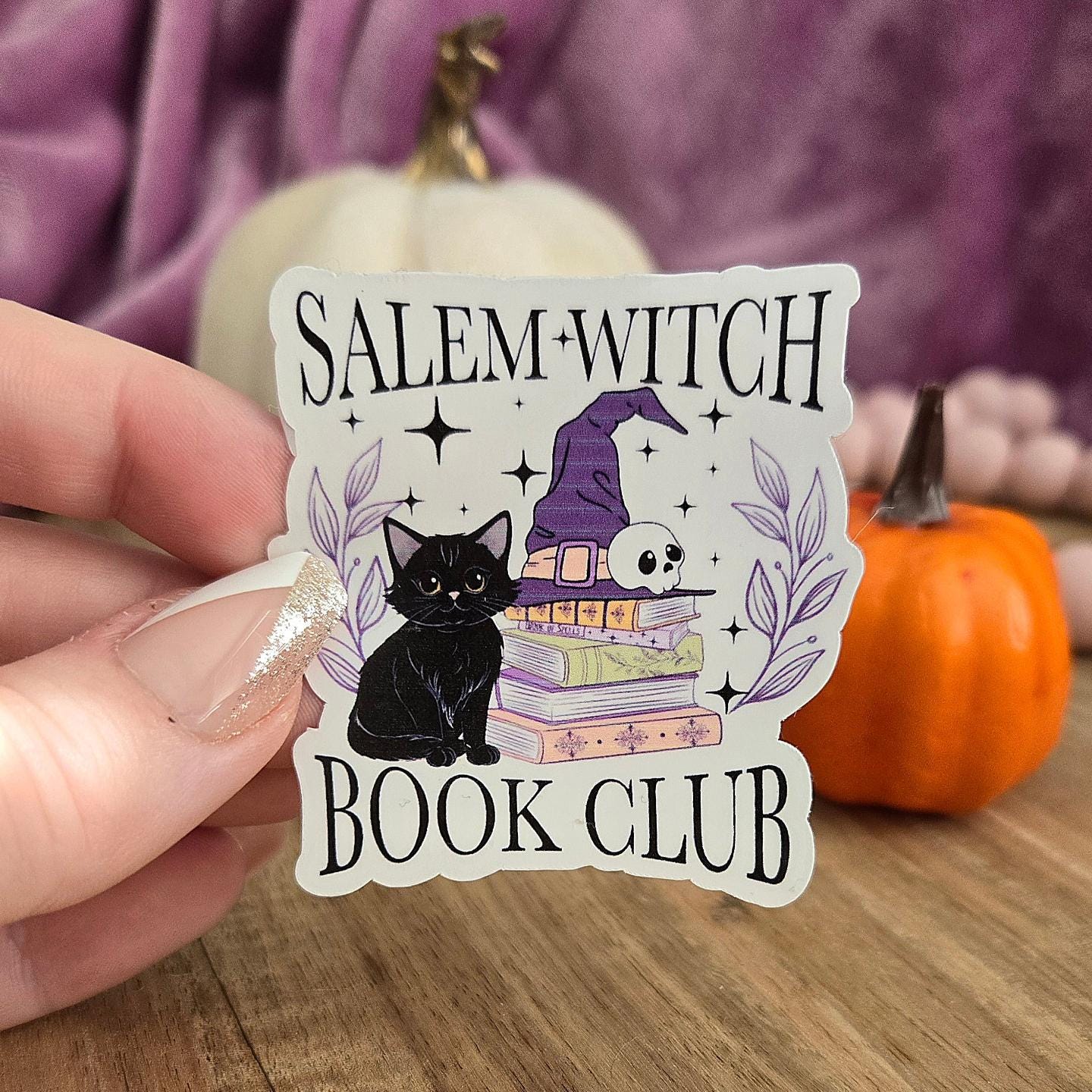 Salem Witch Book Club - spooky season stickers / booktok / book addict / whimsy / reader / water resistant | bookish gifts
