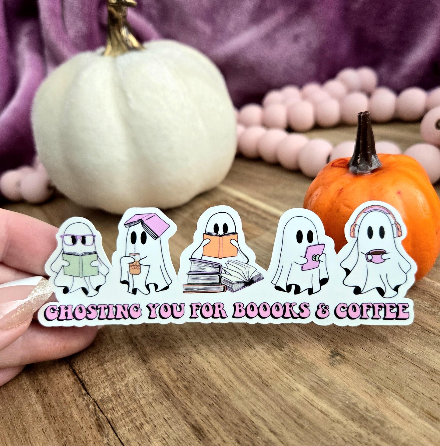 Bookish ghosties - spooky season stickers / booktok / book addict / whimsy / reader / water resistant | bookish gifts