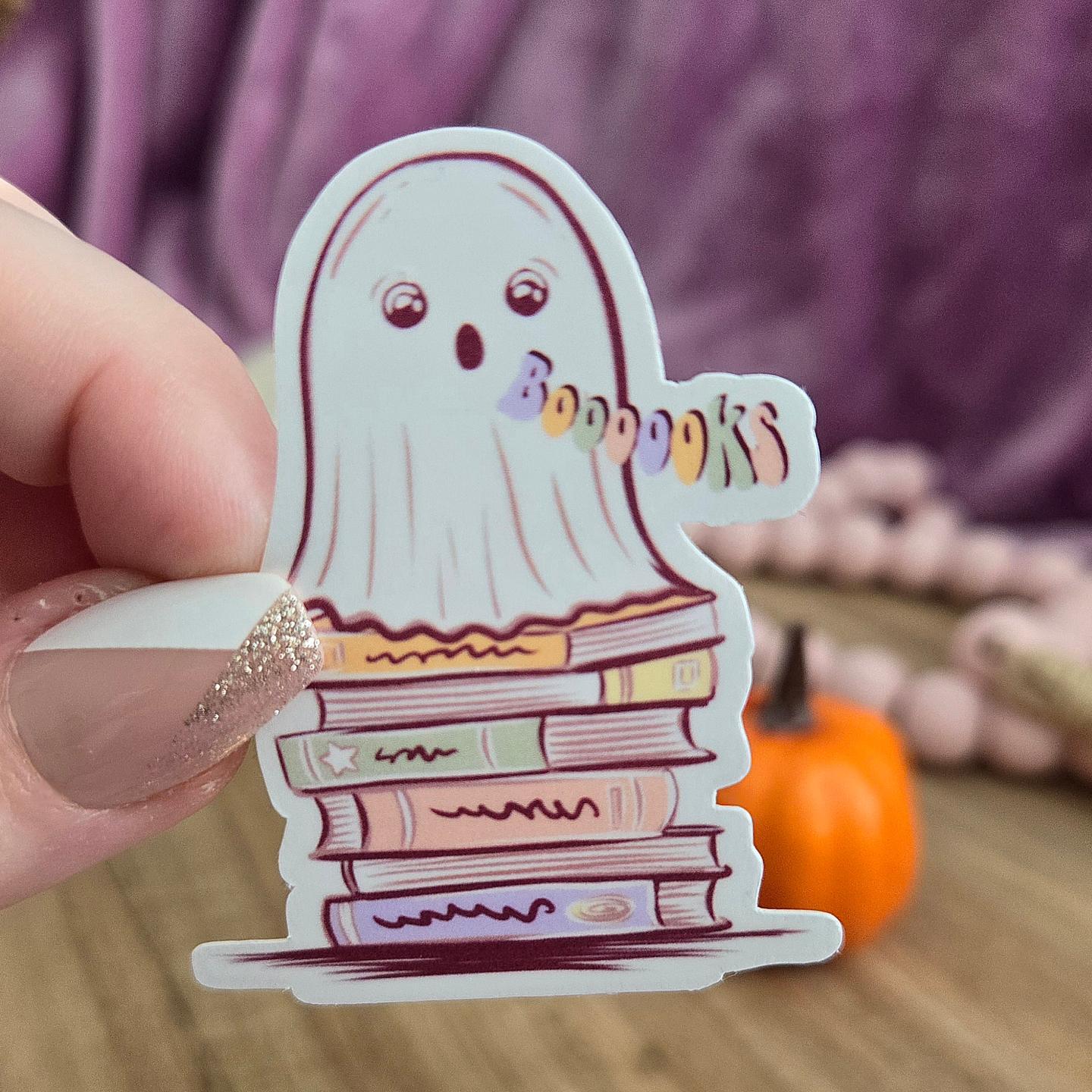 Booooks ghost - spooky season stickers / booktok / book addict / whimsy / reader / water resistant | bookish gifts