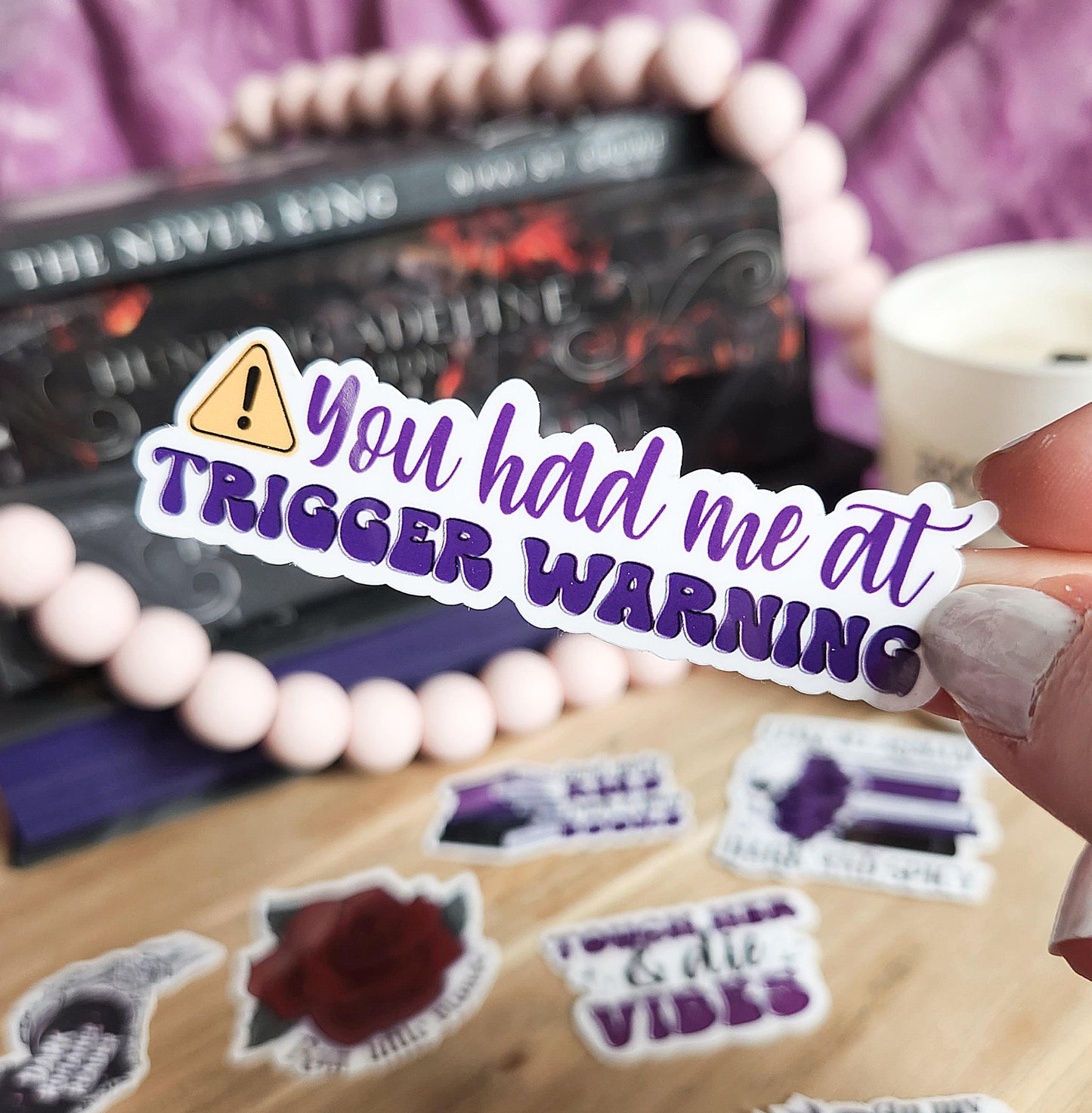 You had me at trigger warning sticker / booktok / book addict / books / reader / water resistant | bookish gifts | dark romance | skeleton