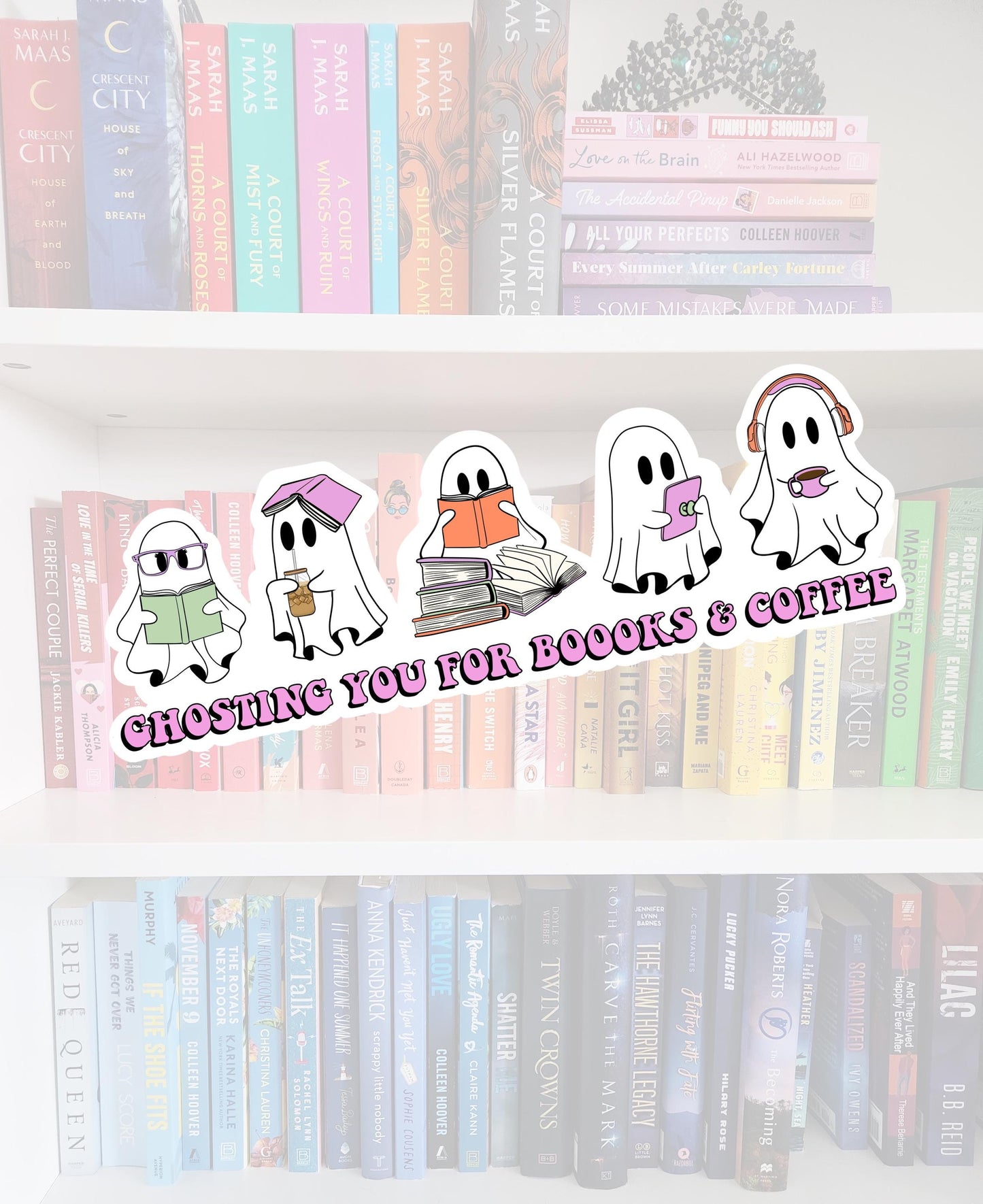 Bookish ghosties - spooky season stickers / booktok / book addict / whimsy / reader / water resistant | bookish gifts