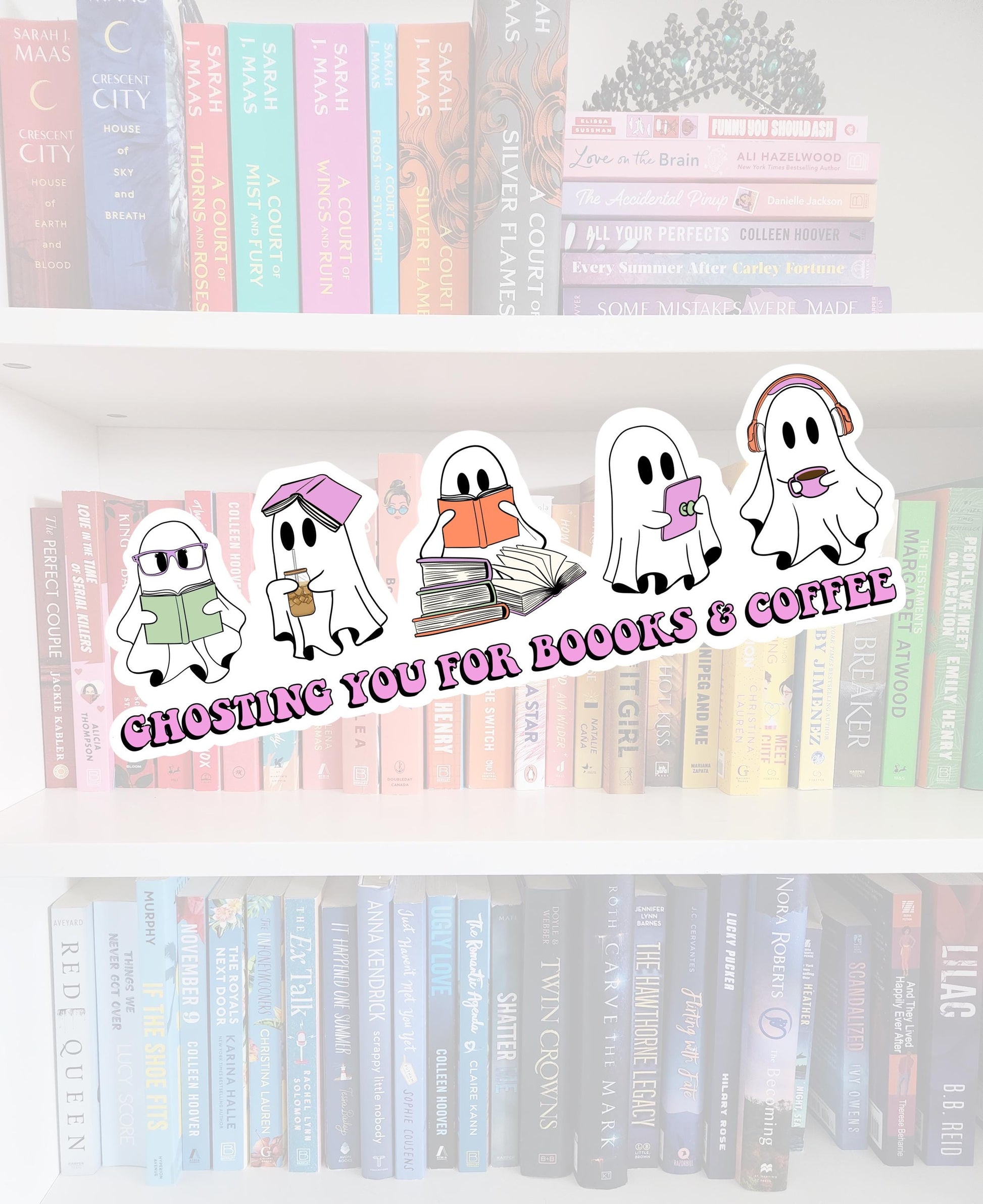 Bookish ghosties - spooky season stickers / booktok / book addict / whimsy / reader / water resistant | bookish gifts