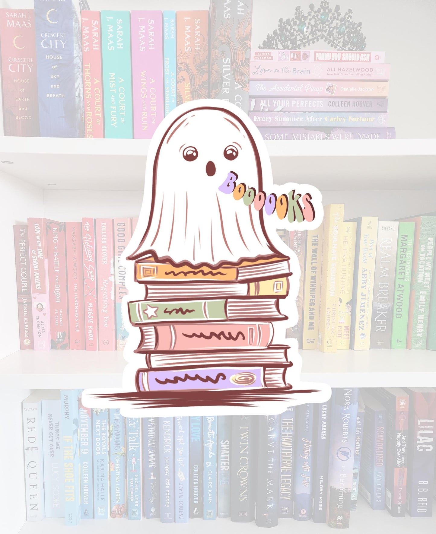 Booooks ghost - spooky season stickers / booktok / book addict / whimsy / reader / water resistant | bookish gifts