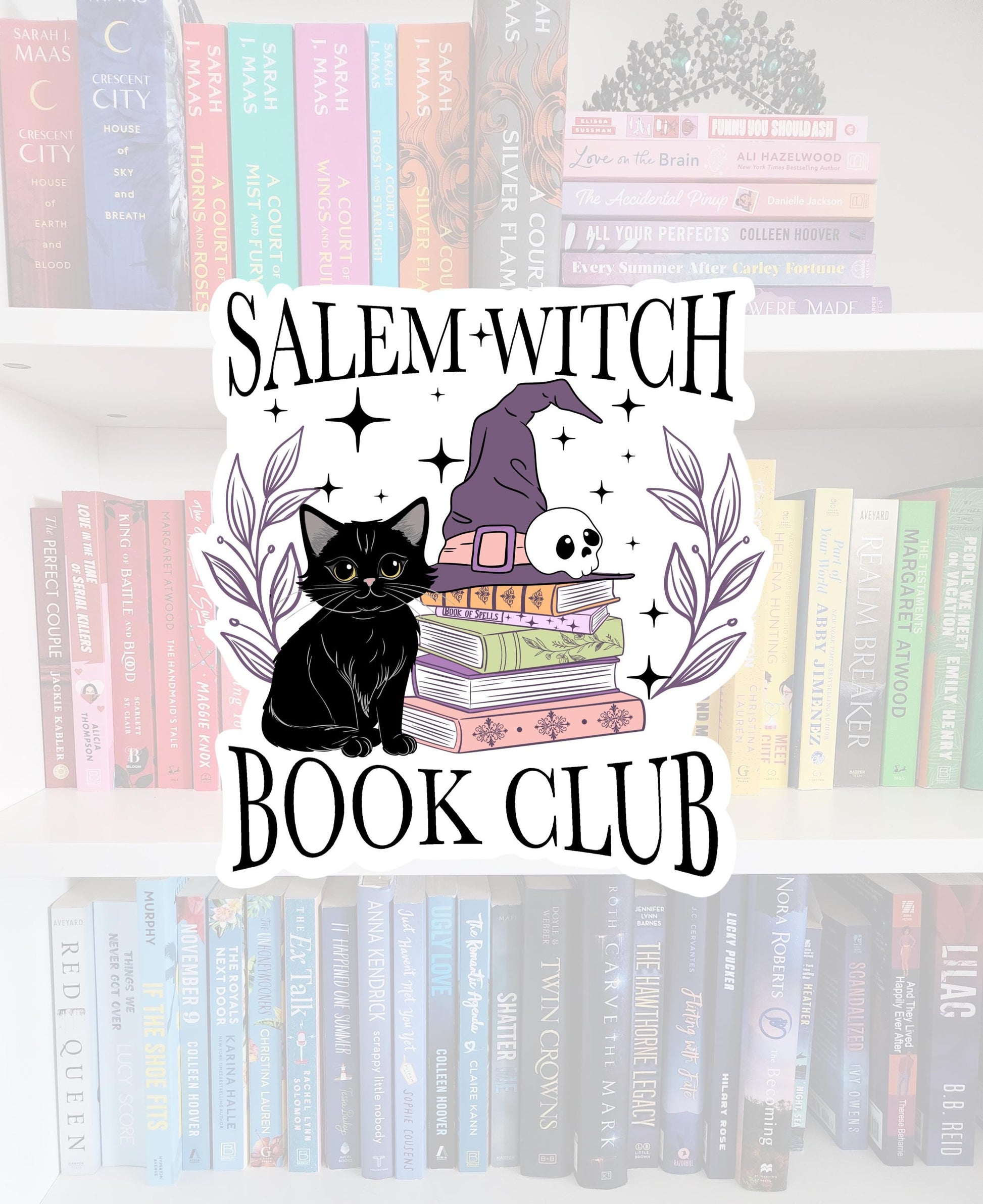 Salem Witch Book Club - spooky season stickers / booktok / book addict / whimsy / reader / water resistant | bookish gifts