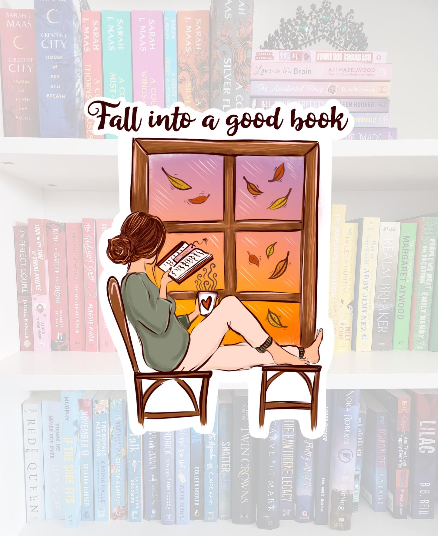 Fall into a good book- spooky season stickers / booktok / book addict / whimsy / reader / water resistant | bookish gifts
