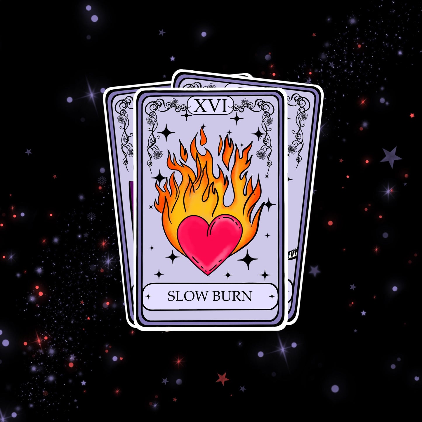 Slow burn | tarot card - bookish sticker / booktok / book addict / whimsy / reader / water resistant | bookish gifts