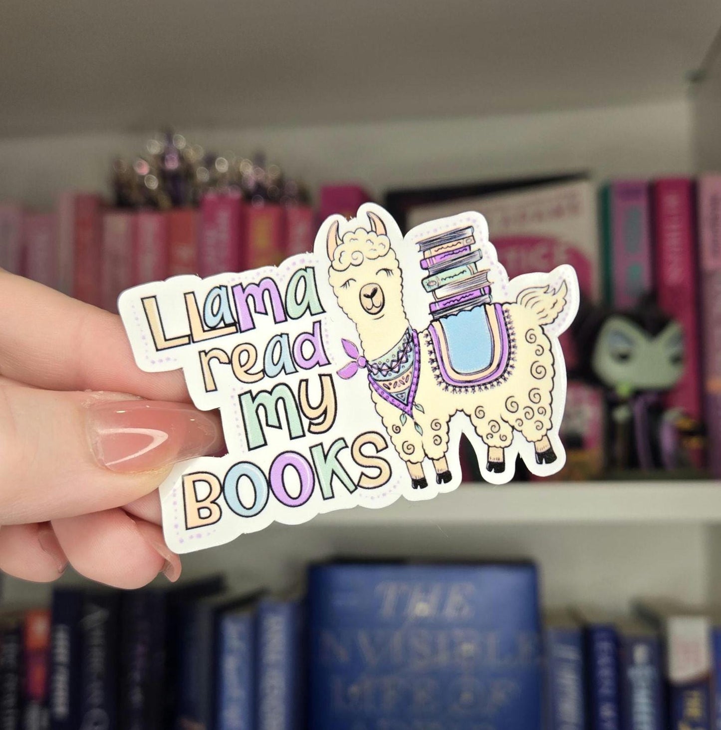 Llama read my books - bookish stickers | llama sticker | kindle | reader | water resistant | bookish gifts | creatures | laptop sticker