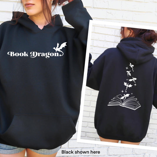 Book Dragon hoodie | Reading Shirt | Clothing | bookish gifts | sweater | bookish merch | bookish | sweater | dragons | fantasy | booktok