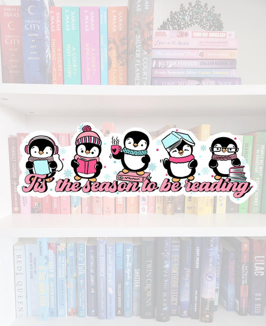 Tis the season to be reading - STICKER | bookish | booktok | reader | bookaddict | booktok | bookish gifts | holiday | Christmas