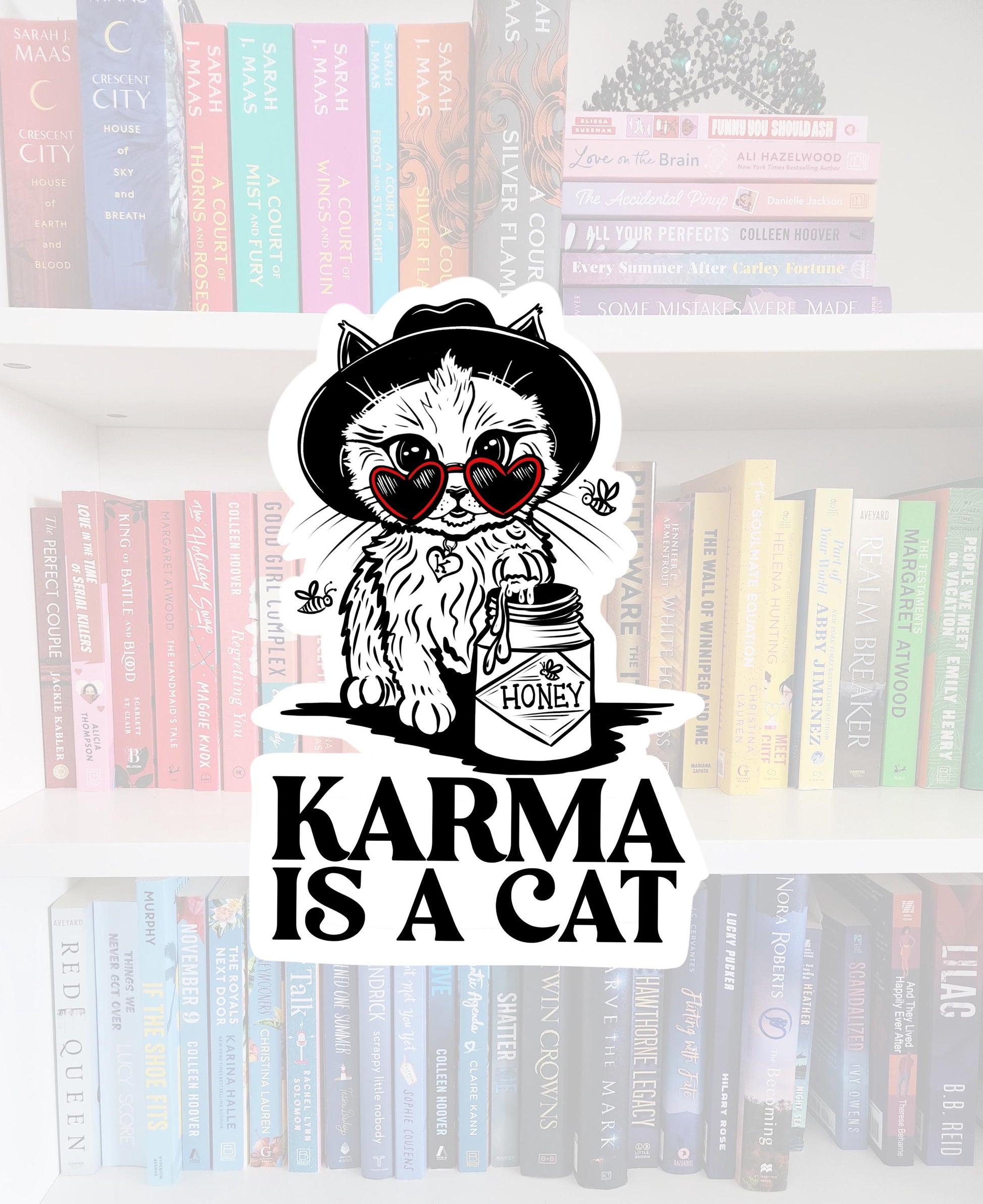 Karma is a cat - Kindle sticker / booktok / book addict / water resistant | bookish gifts | books | bookish | t.swift | swifte