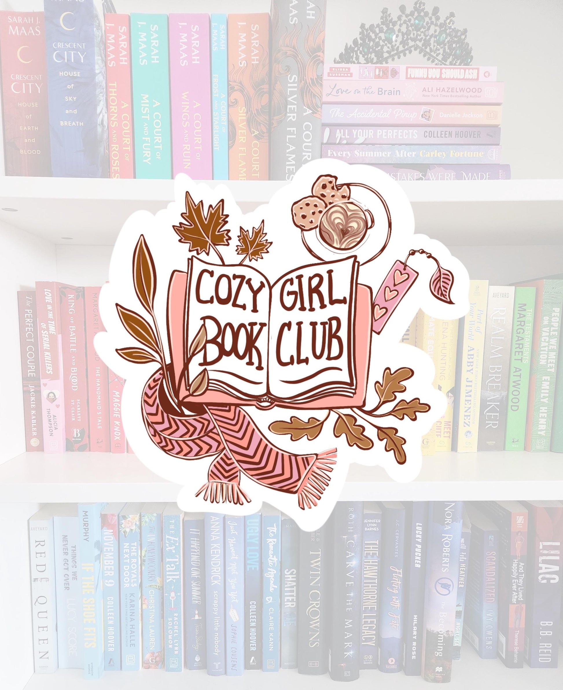 Cozy girl book club - bookish stickers / booktok / book addict / whimsy / reader / water resistant | bookish gifts | kindle