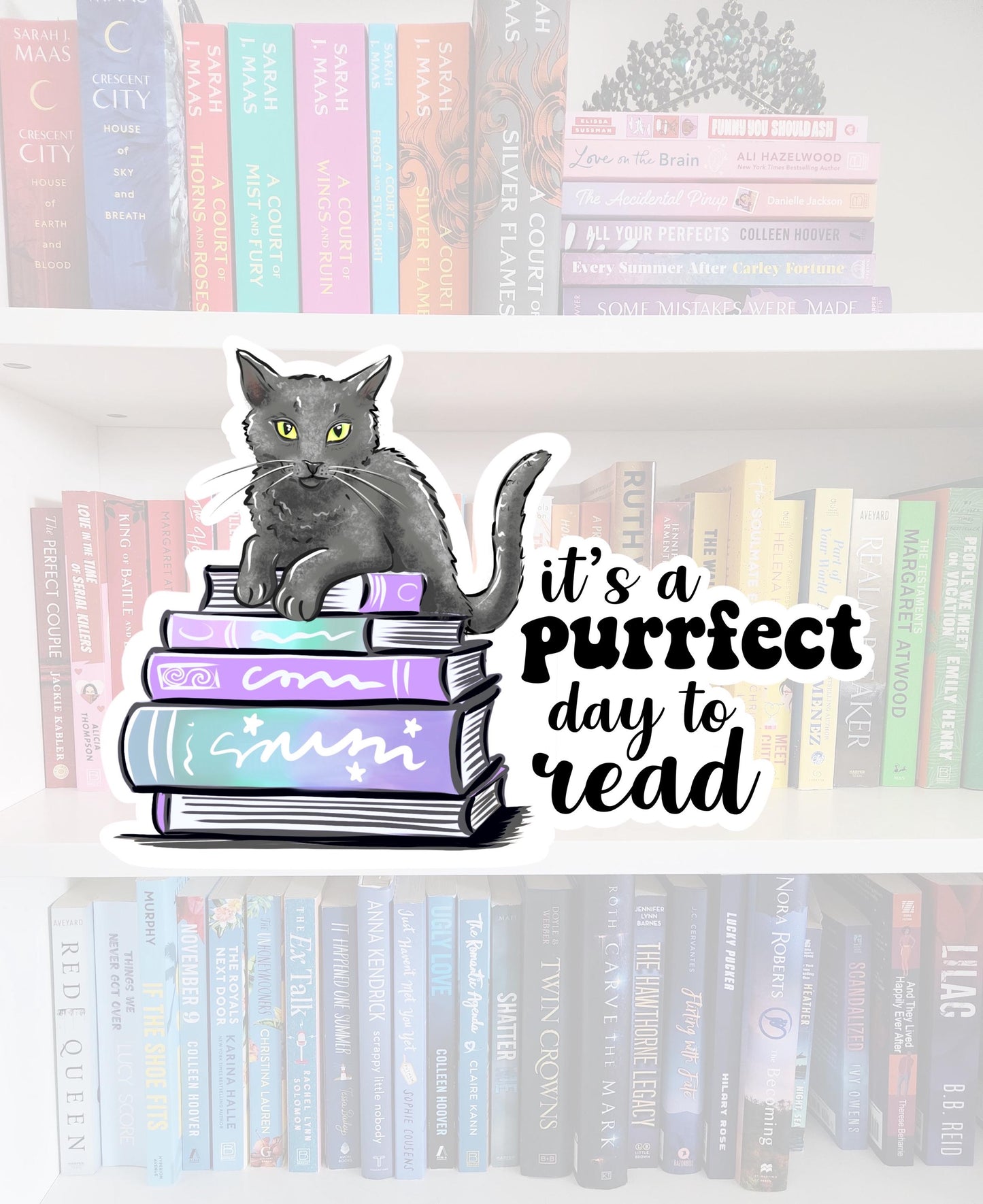It’s a purrfect day to read - bookish stickers / booktok / book addict / whimsy / reader / water resistant | bookish gifts | kindle