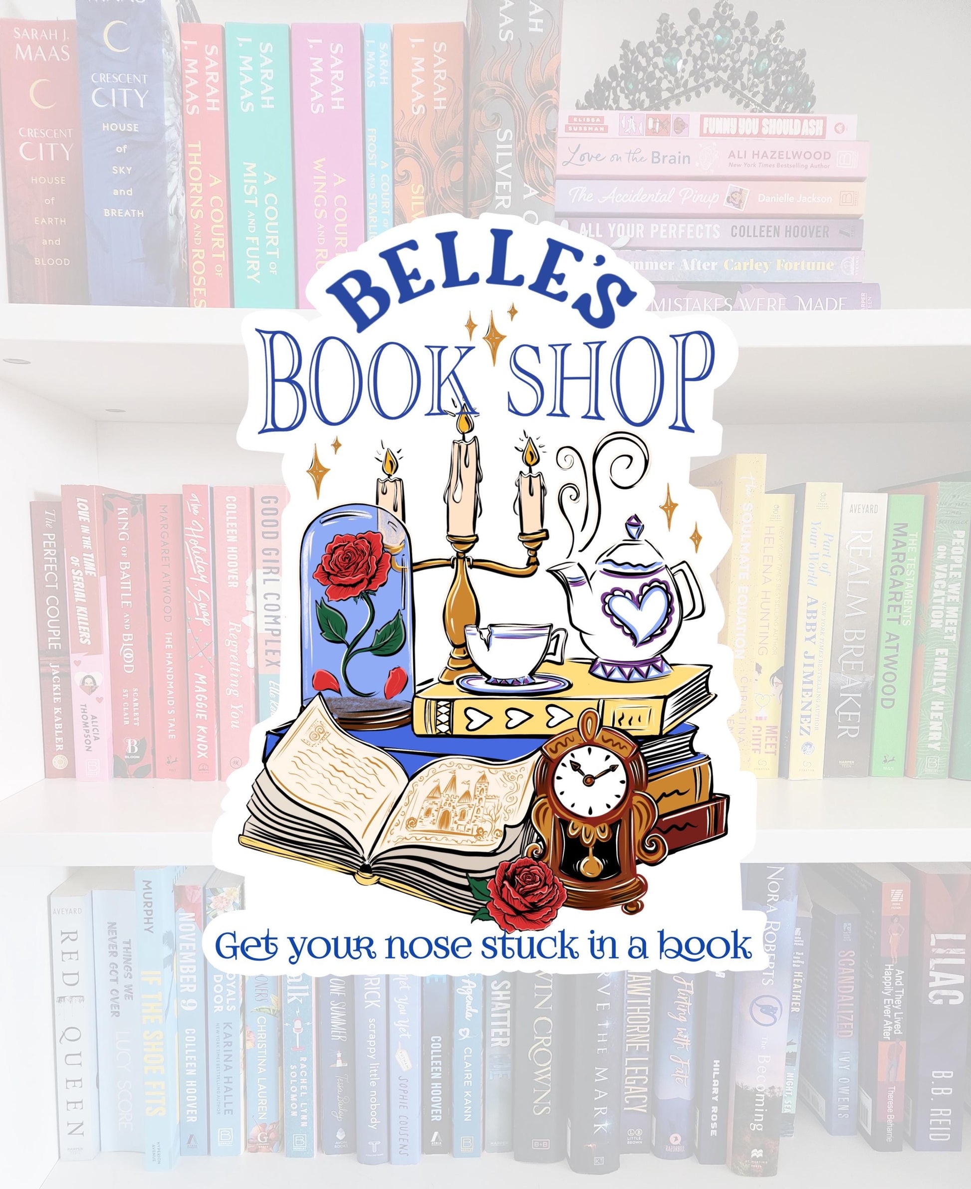 Belle’s Book Shop - bookish stickers / booktok / book addict / whimsy / reader / water resistant | bookish gifts | kindle